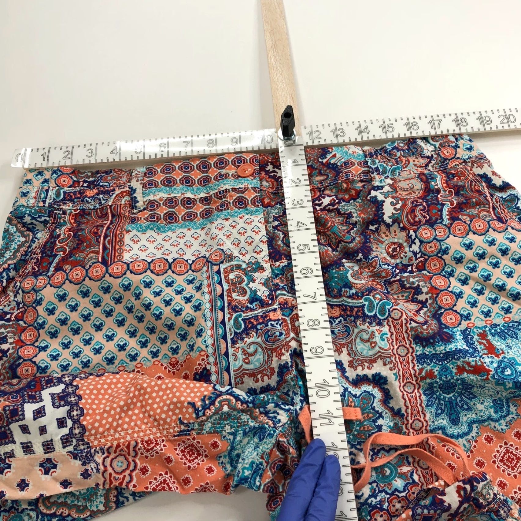 Vintage Chicos Capri Pants 36W 20L High Rise All Over Print Geometric Cotton Spandex Casual Women Pants Size 36W Womens Size 25" / US 0 / IT 36 - 6 Thumbnail
