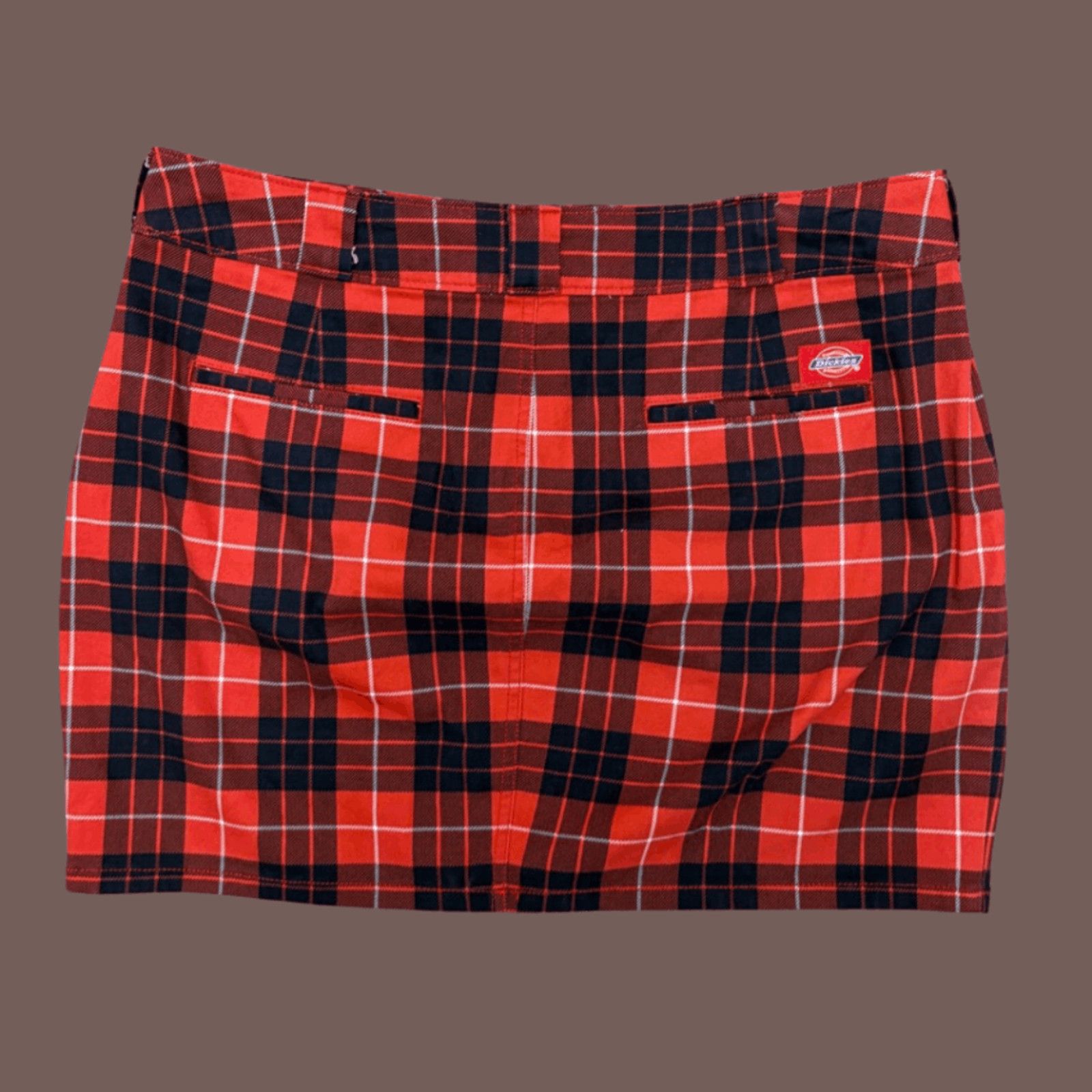 Dickies VTG Plaid Mini Skirt | Dickies Y2K Red Grunge | School Fit Size 36" / US 14 / IT 50 - 3 Thumbnail
