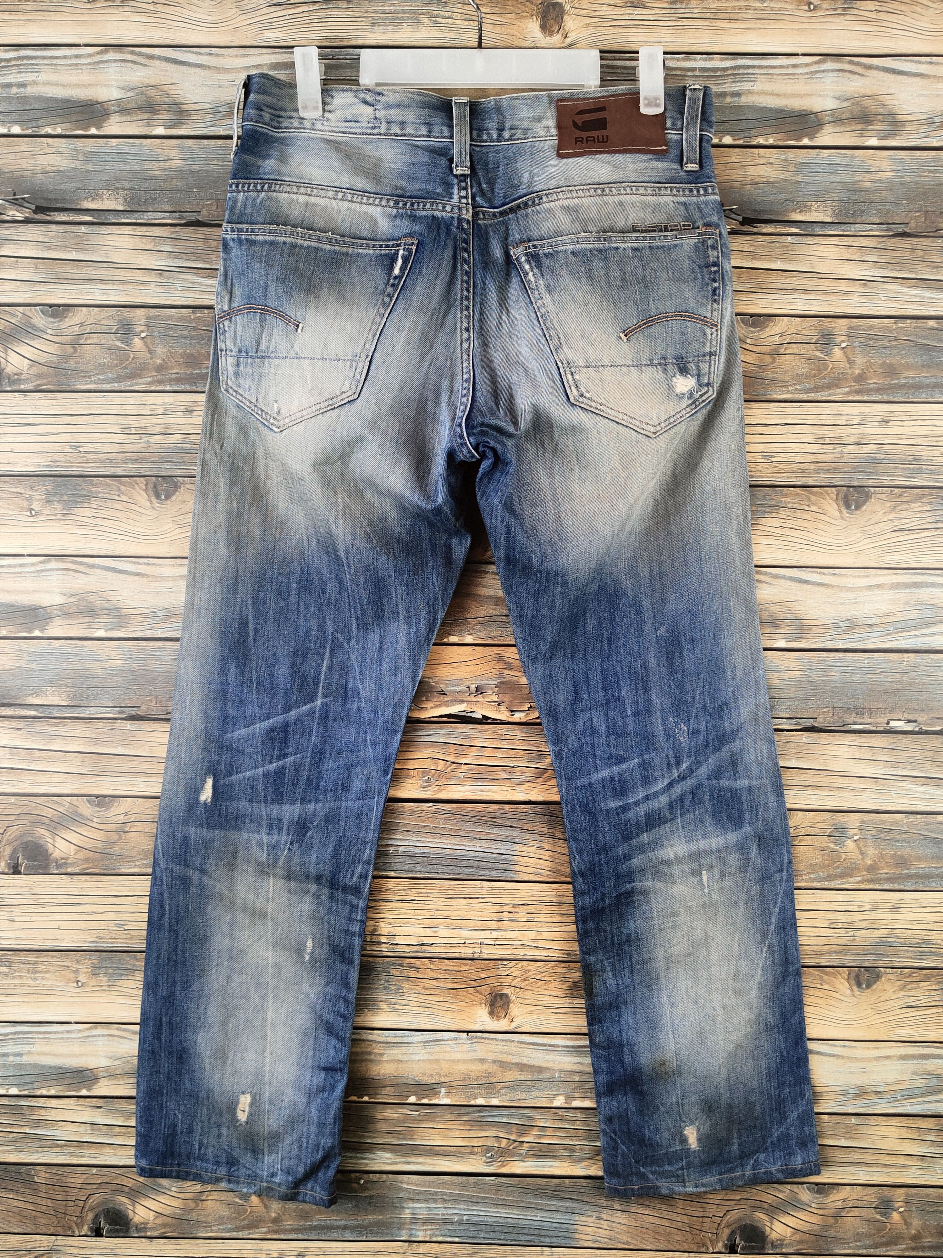 G-Star DL G-star Raw Blue Distressed Ripped Jeans #46-963 Size US 31 - 8 Thumbnail