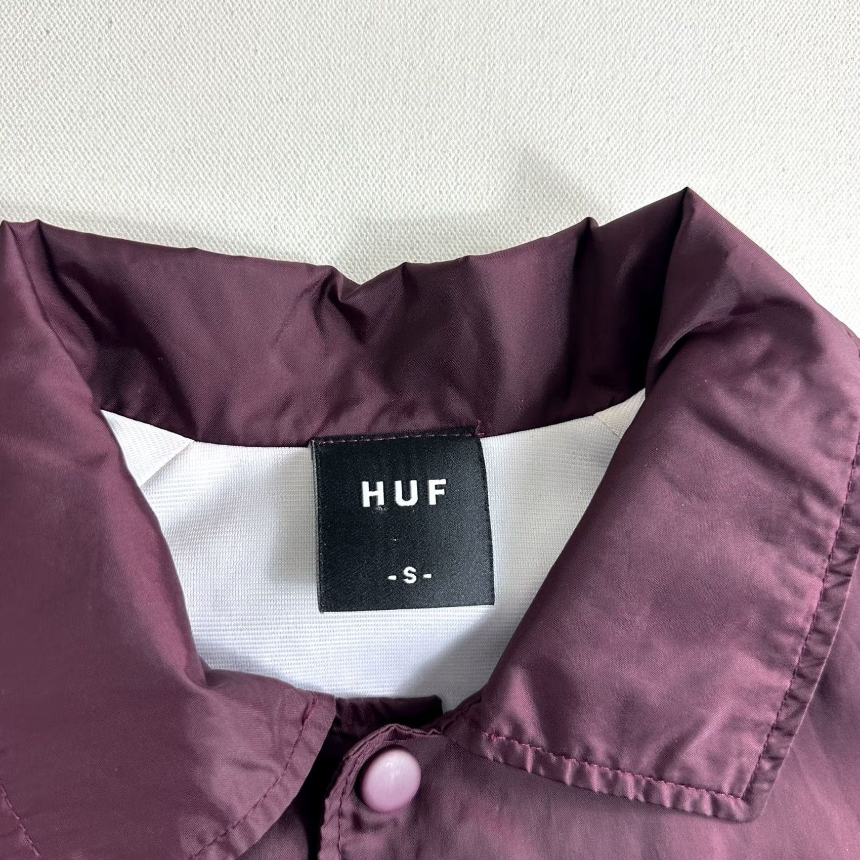 Huf HUF Set H Coaches Jacket Mens Size Small Maroon Snap Button Windbreaker Size US S / EU 44-46 / 1 - 7 Thumbnail