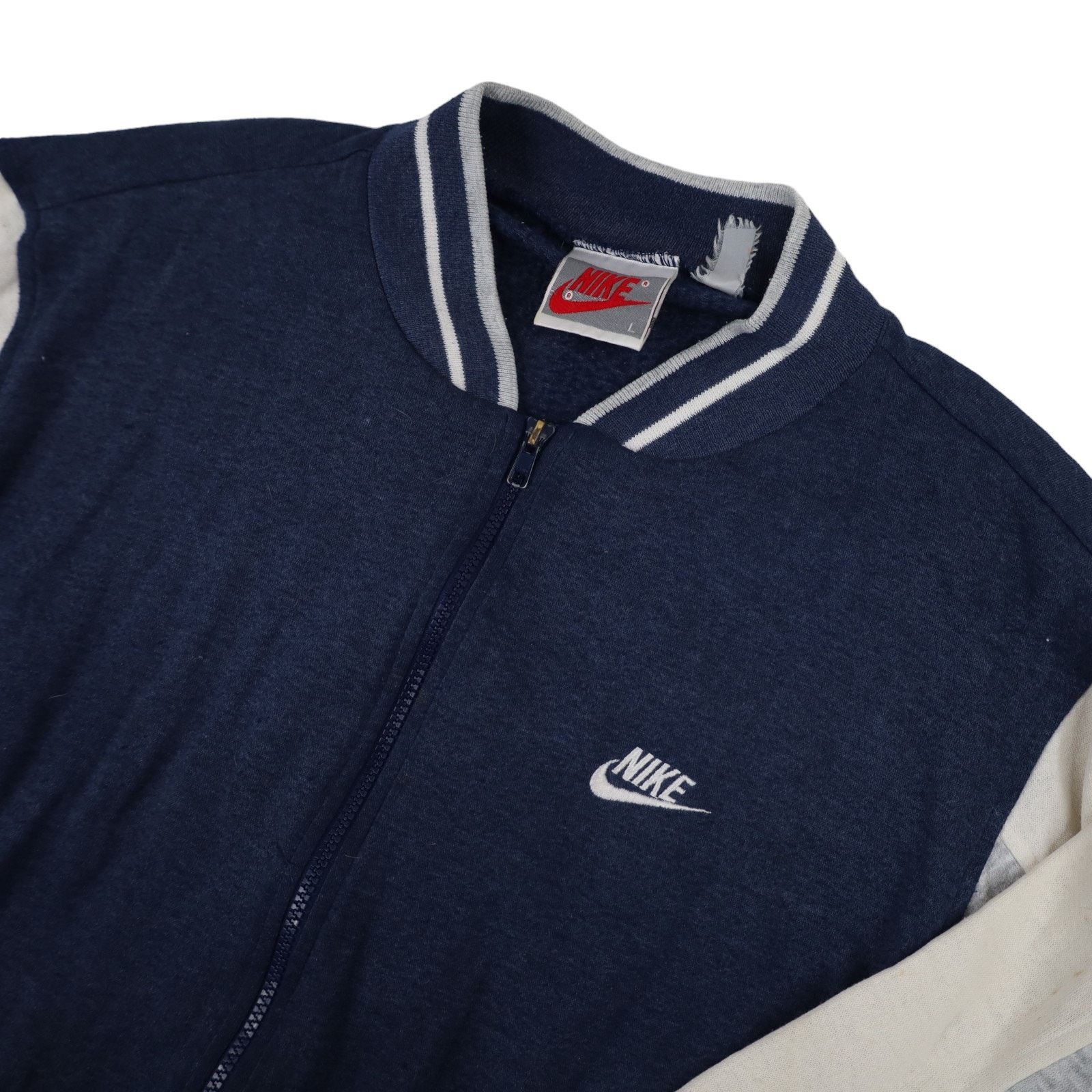 Nike × Vintage Vintage 90s Nike Cotton Track Jacket Size US L / EU 52-54 / 3 - 2 Thumbnail