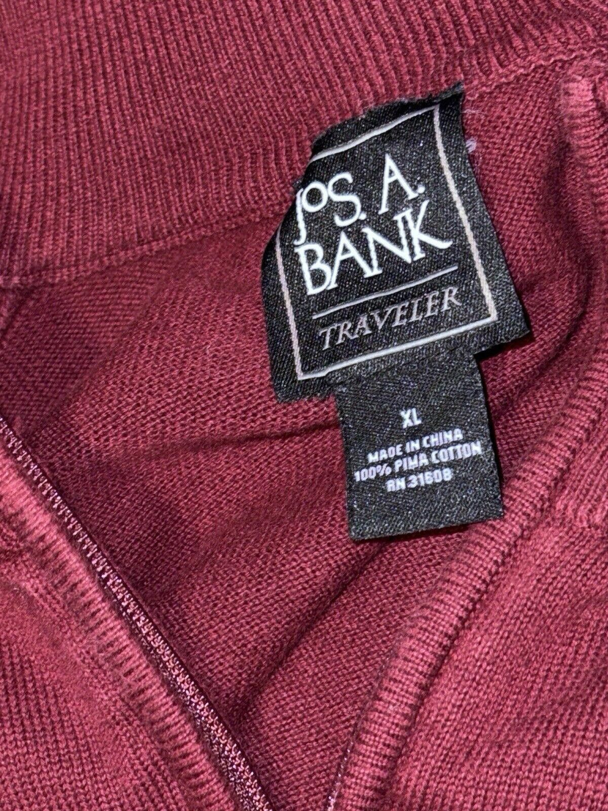 Jos. A. Bank Jos. A. Bank Maroon Pima Cotton Sweater Top 1/4 Zip Sz XL Size US XL / EU 56 / 4 - 4 Thumbnail