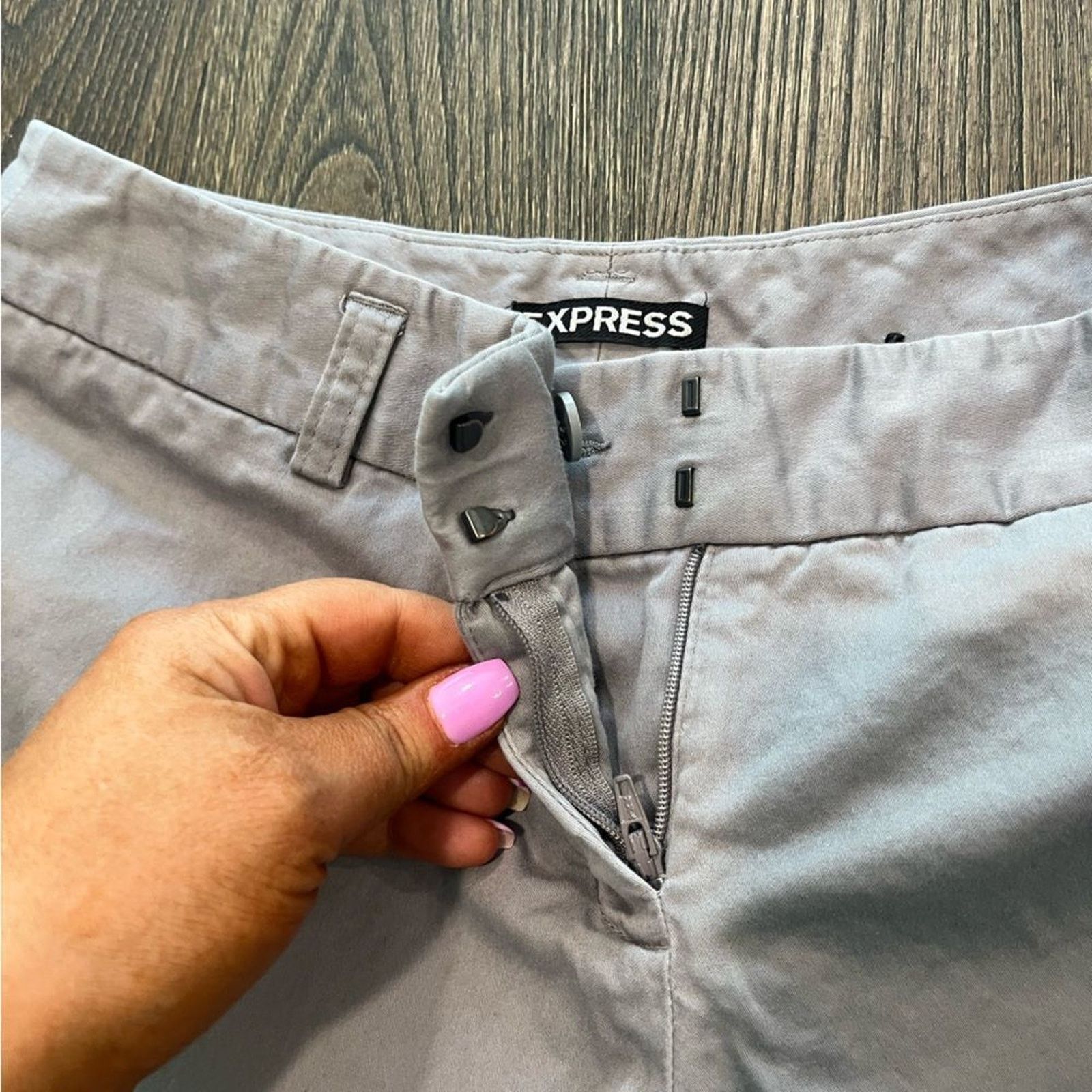 Vintage Express Cotton Khaki Shorts Midi Casual Size 2 Size 26" / US 2 / IT 38 - 2 Thumbnail