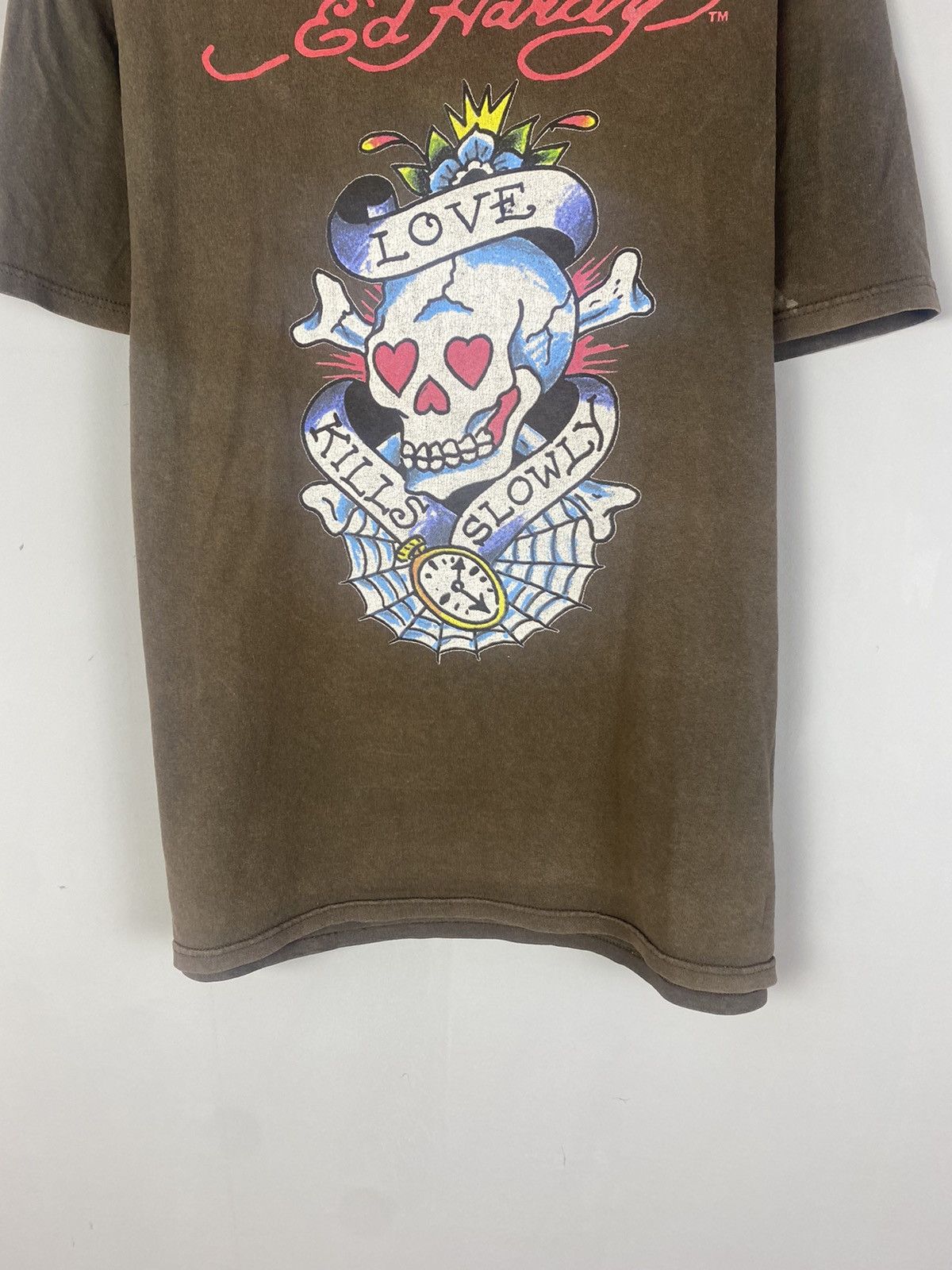 Ed Hardy × Vintage Vintage Ed Hardy big logo tee T-shirt brown Size US XXL / EU 58 / 5 - 3 Thumbnail