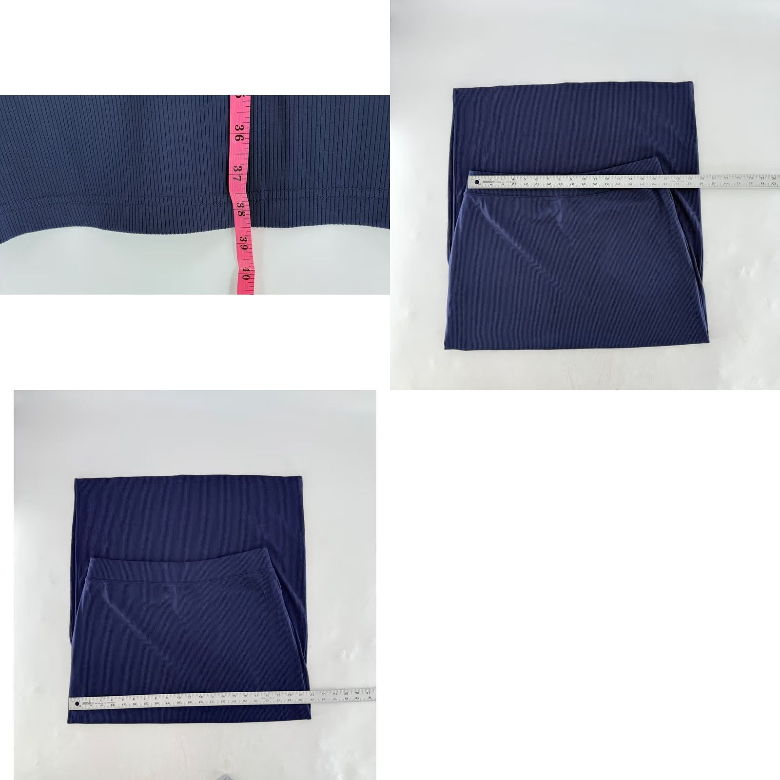 Vintage Aerie Offline Maxi Skirt XL TG Navy Blue Ribbed NWT Office Businesswomen Size 40" / US 18 - 8 Thumbnail