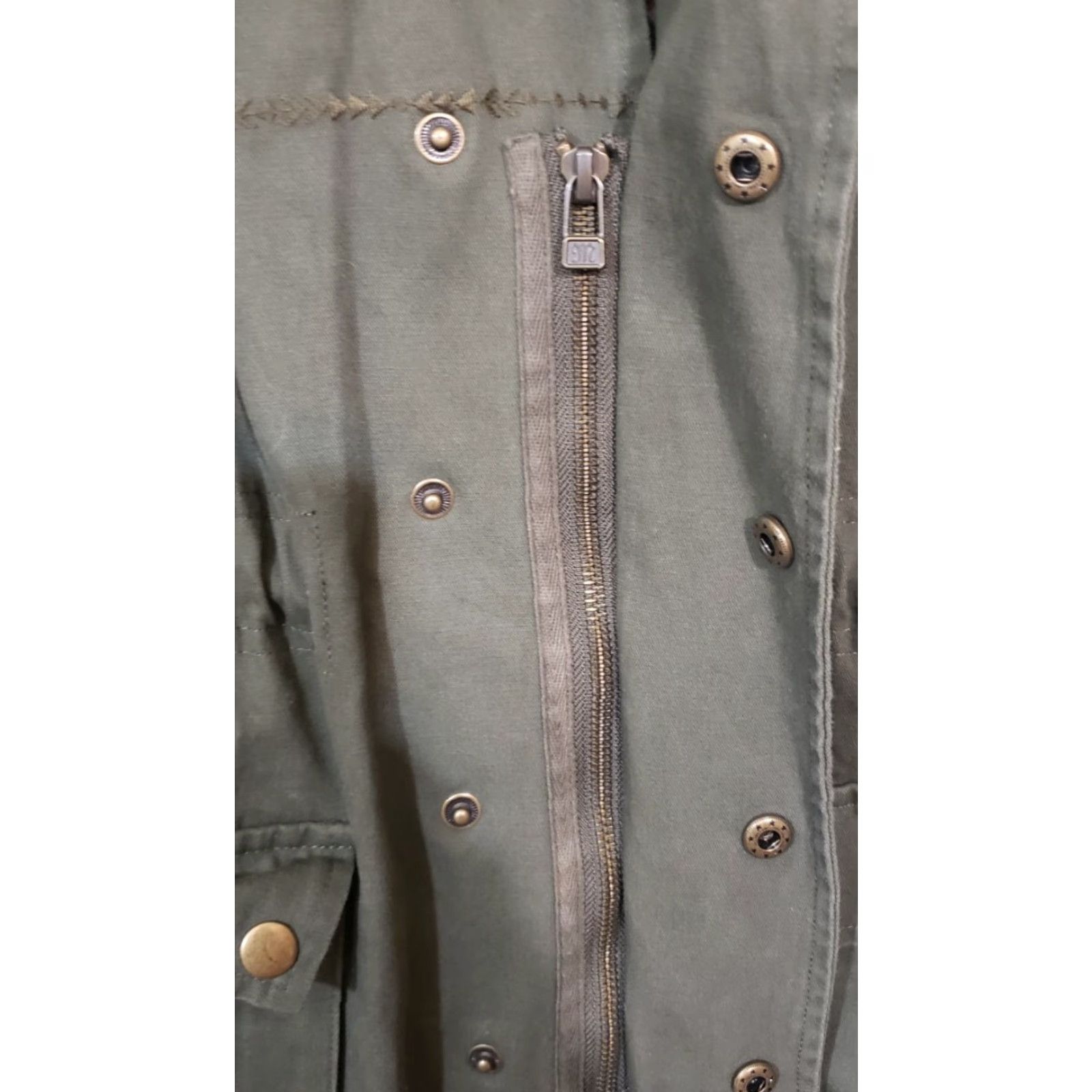 Miss Me Miss Me Army Green Beaded Collar Jacket Embellished Size S Button-Front Casual Womens Jacket Size S / US 4 / IT 40 - 6 Thumbnail