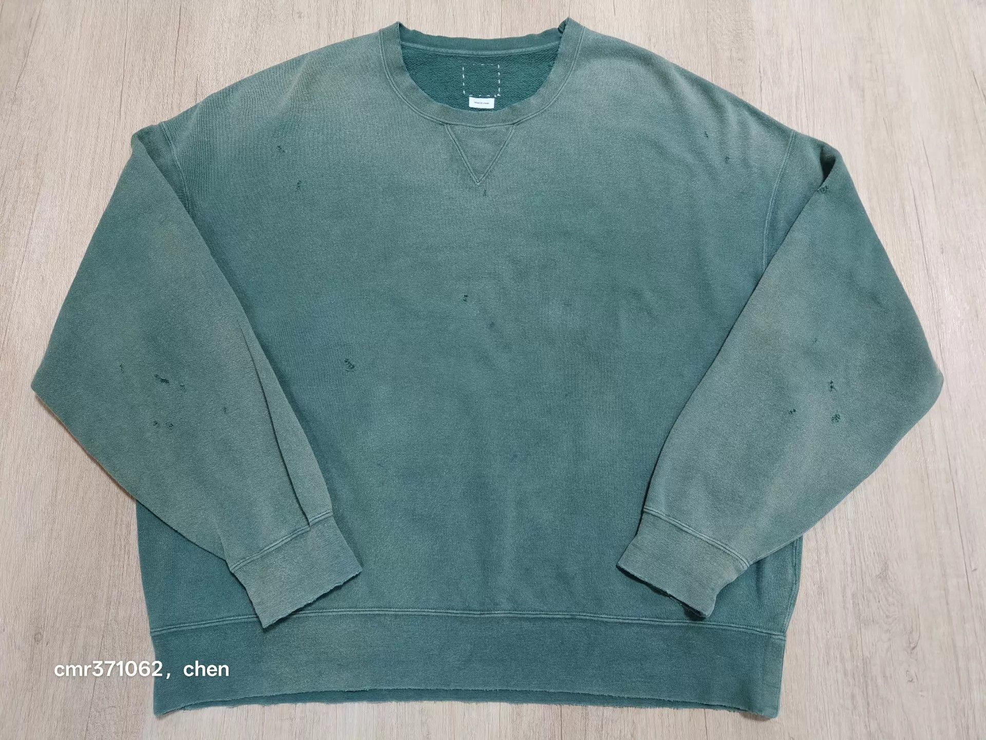 Visvim VISVIM 22AW AMPLUS SB SWEAT L/S CRASH O/S Dstr Grn 4 Size US XL / EU 56 / 4 - 1 Thumbnail