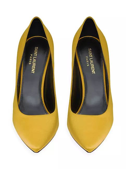 Saint Laurent Paris o1s1wg111024 Monceau Pumps In Satin Crepe in Yellow Ochre Size US 11 / IT 41 - 3 Thumbnail