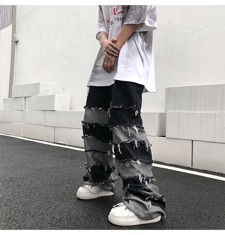 Designer × Japanese Brand inside-out patch jeans | Grailed