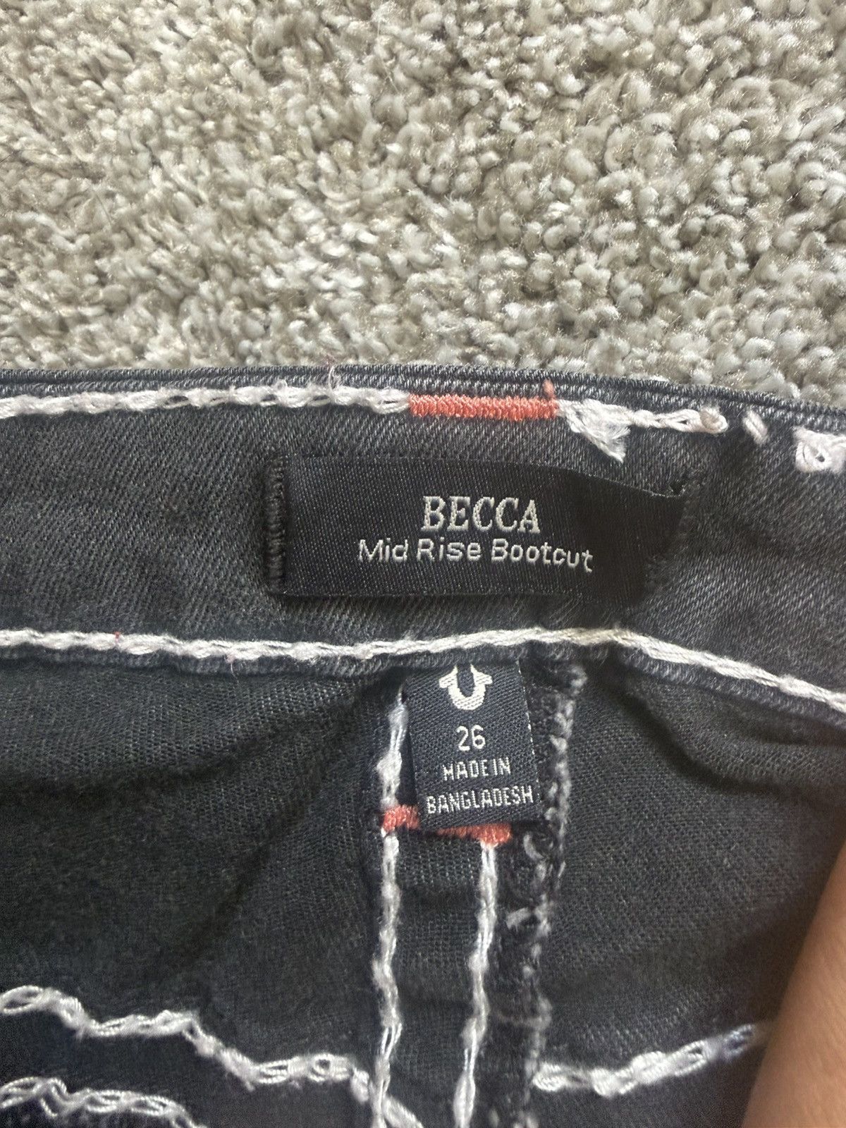 True Religion Grey flared true religion with white stitching Size 25" / US 0 / IT 36 - 3 Thumbnail