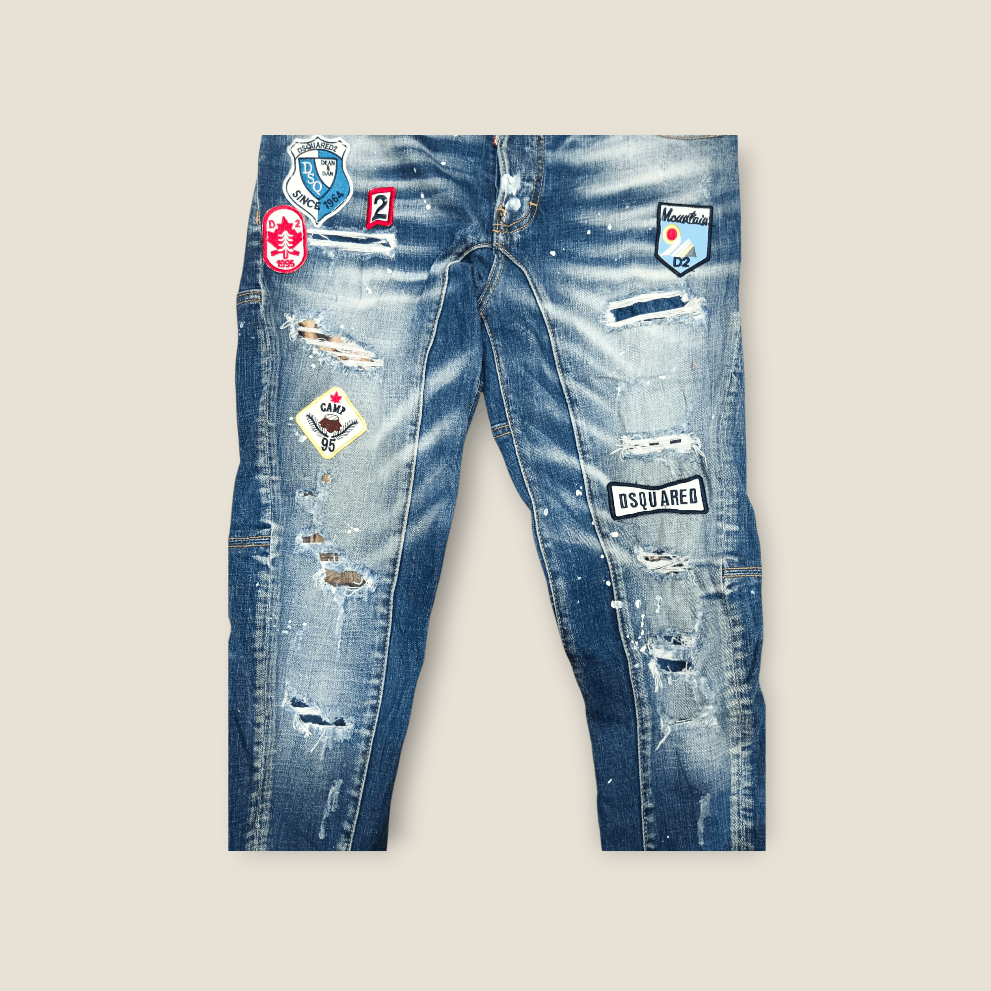 Dsquared2 Rare!!!🇯🇵 Dsquared2 🇯🇵 Distressed Patches Skinny Jeans Size US 30 / EU 46 - 3 Thumbnail