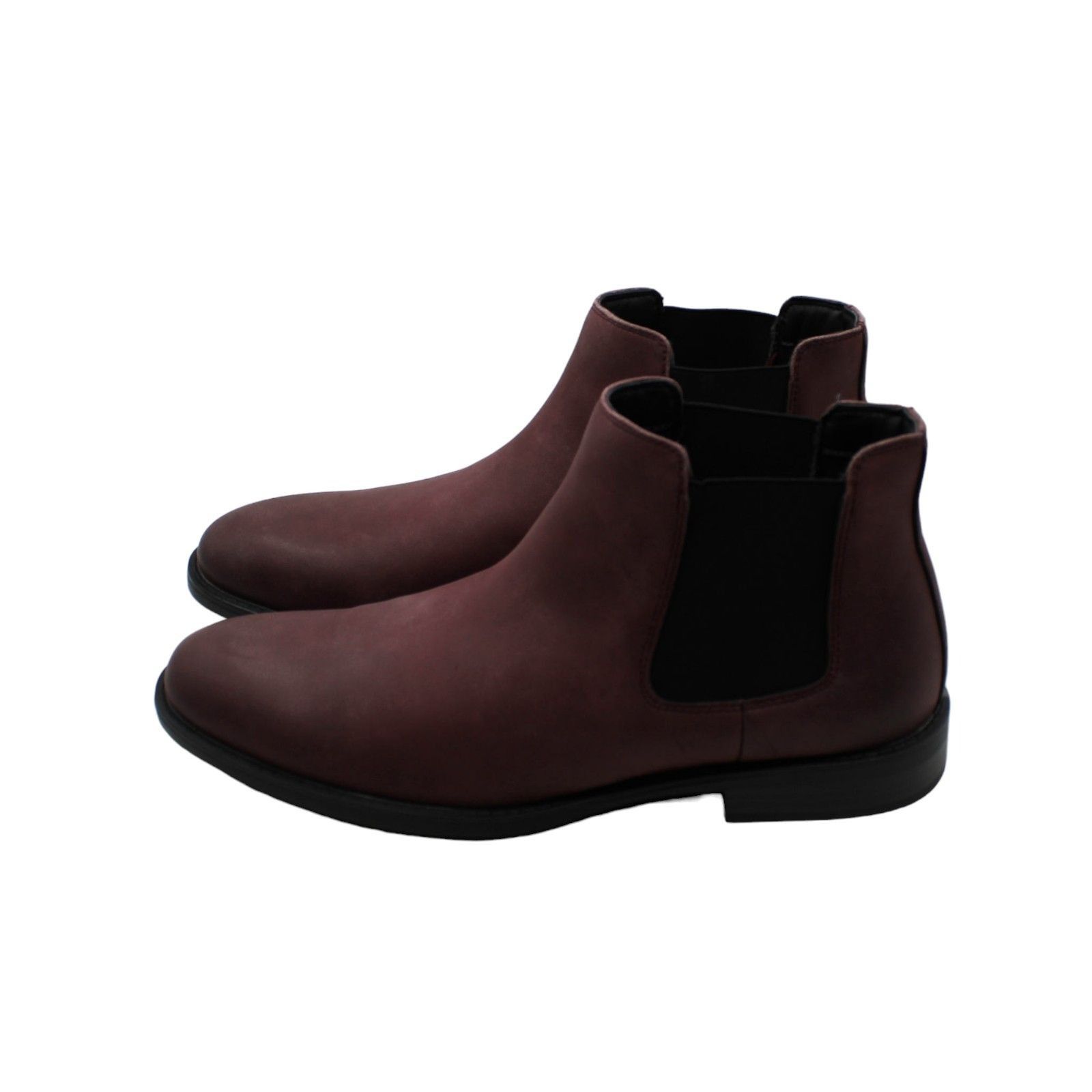 Madden Mens Burgundy Cushioned Goring Maxxin Round Toe Block