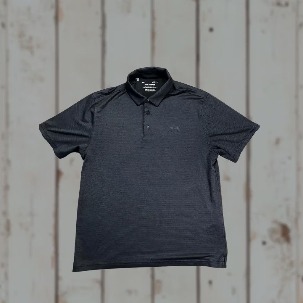 Under Armour Under Armour The Playoff Polo Shirt Mens Large Gray Stripe Short Sleeve Golf Polo Size US L / EU 52-54 / 3 - 1 Thumbnail
