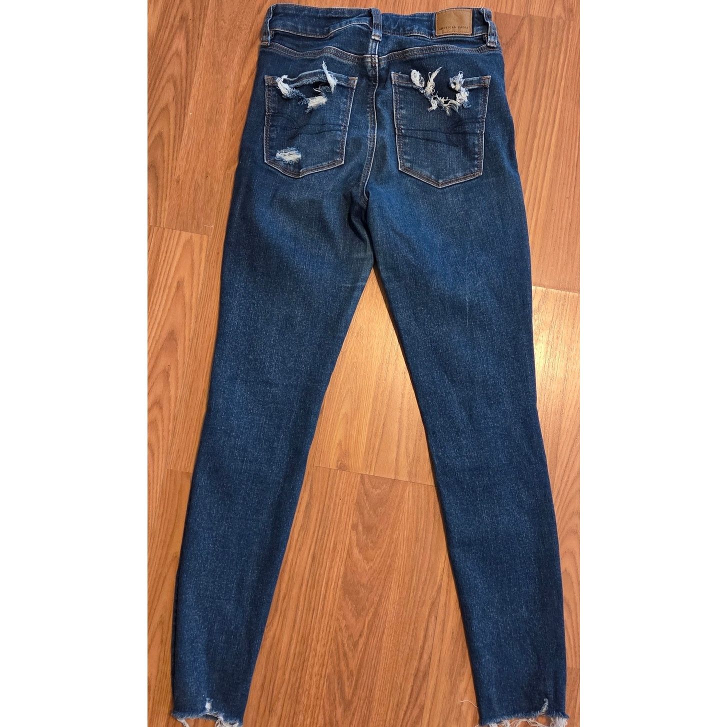 American Eagle Outfitters American Eagle Navy Blue Distressed Jeans - Size 2 Size 26" / US 2 / IT 38 - 4 Thumbnail