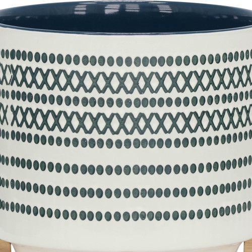 Designer × Homemade CERAMIC 10" PLANTER ON STANDW/ DOTS, BLUE Size US L / EU 52-54 / 3 - 7 Thumbnail