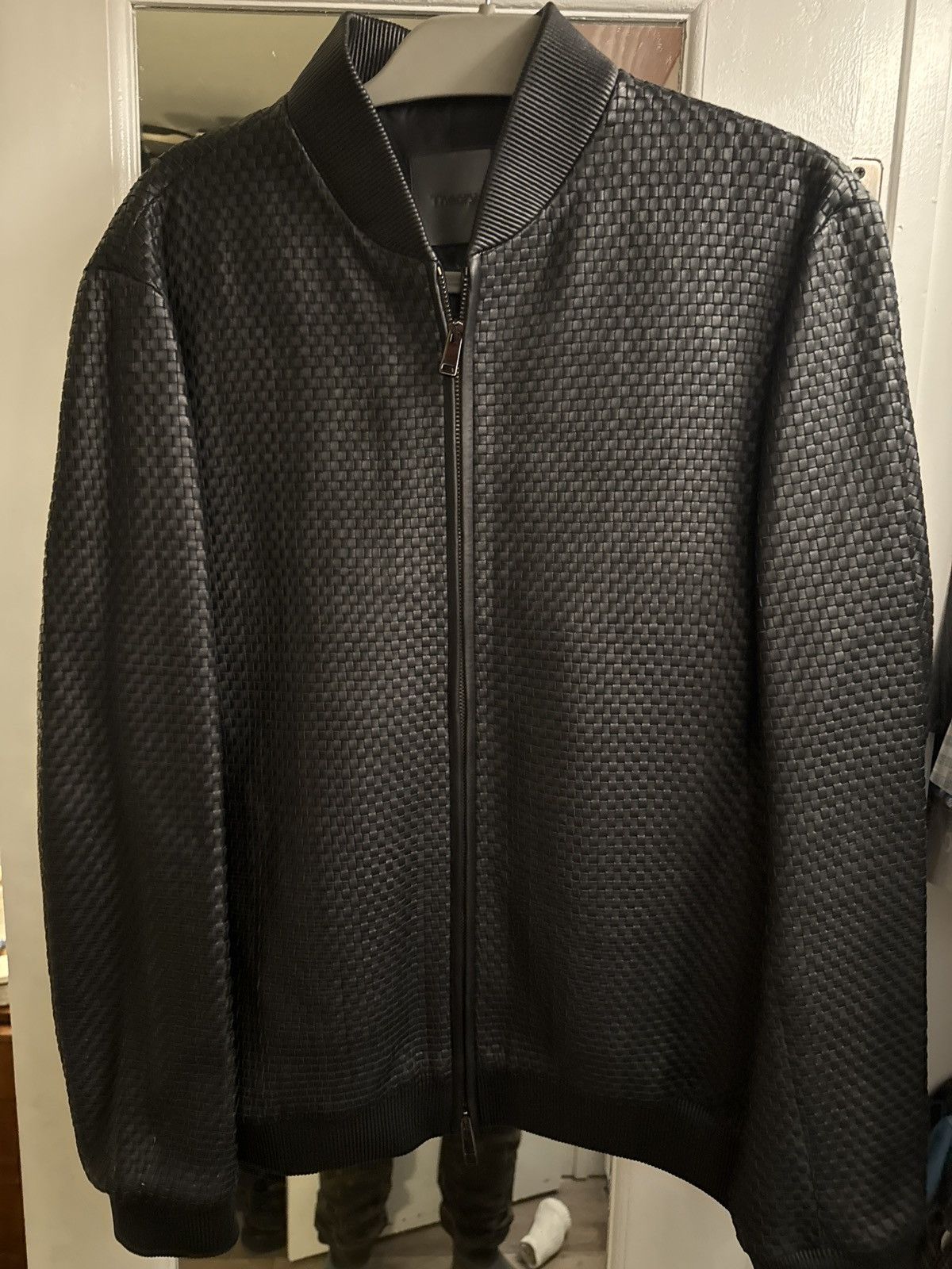 Theory store leather jacket men size XXL CHARCOAL GREY