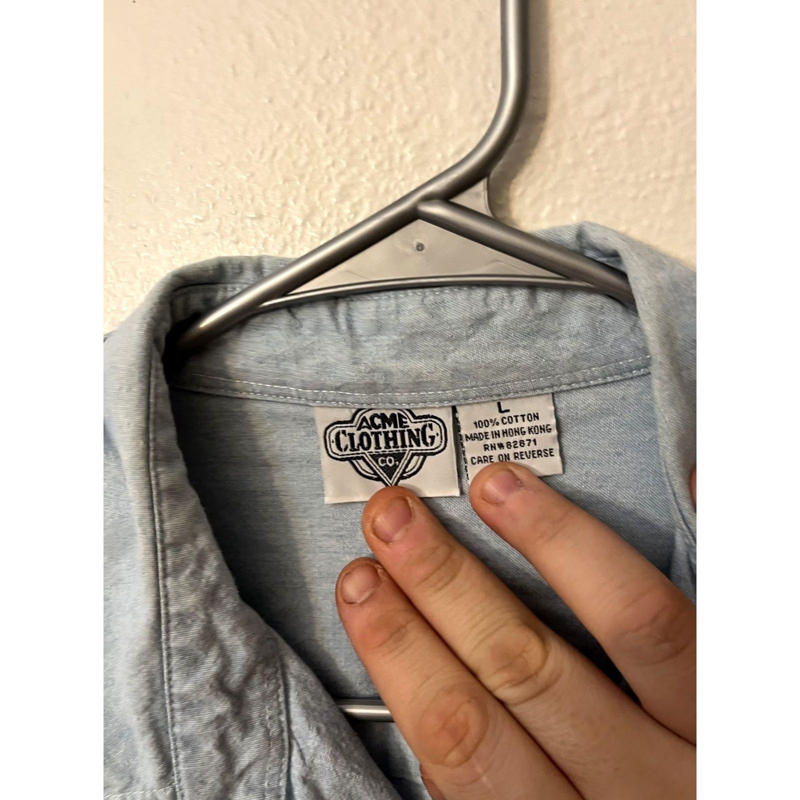 Vintage Acme Clothing Co. Long Sleeve Button Up Adult Large Embroidery Denim Fall Size US L / EU 52-54 / 3 - 3 Thumbnail