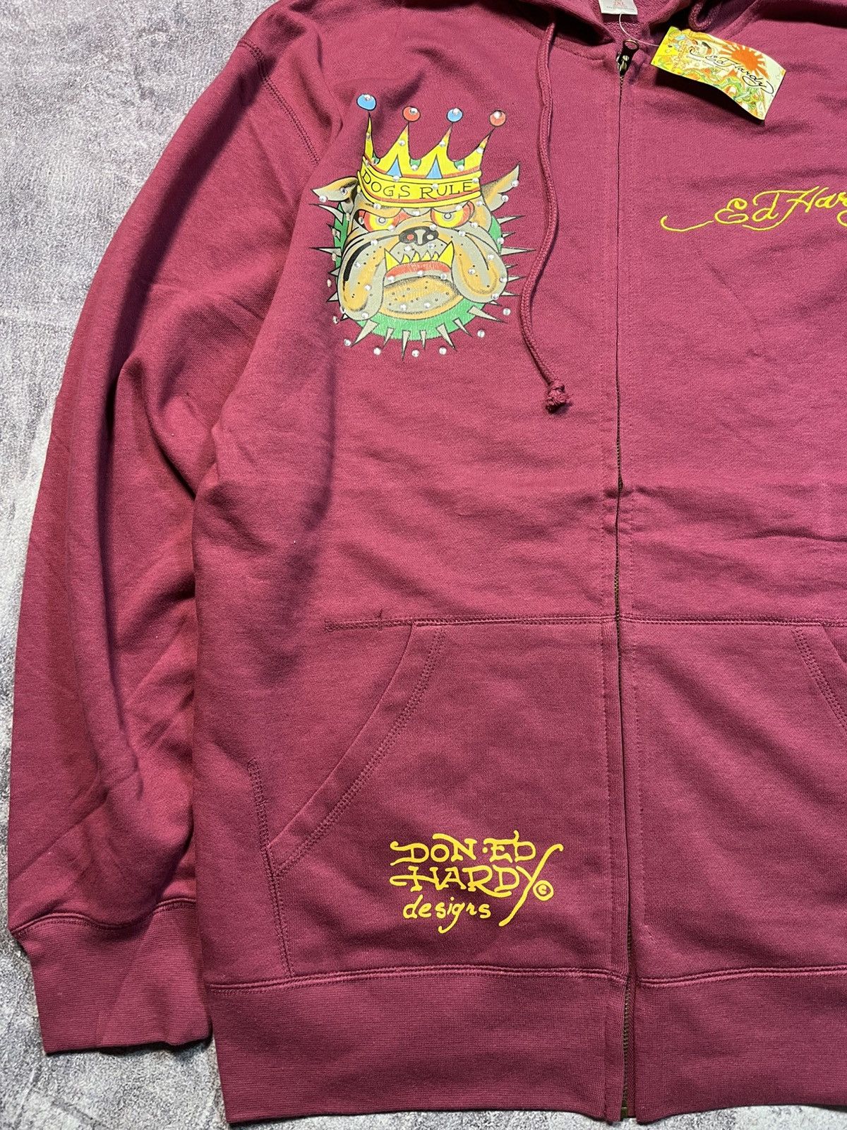 Ed Hardy Ed Hardy by Christian Audigier Zip Hoodie Y2K Streetwear SK8 Size US XXL / EU 58 / 5 - 5 Thumbnail