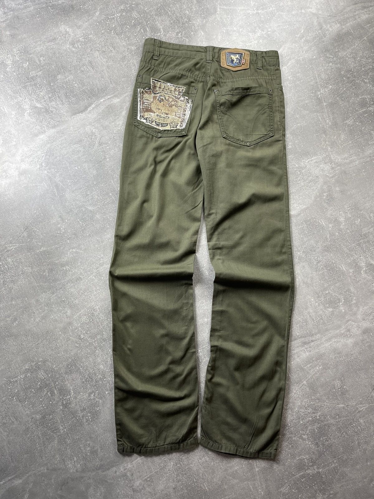 Dolce & Gabbana Dolce & Gabbana Vintage Green Distressed Logo Patch Pants Size US 32 / EU 48 - 2 Thumbnail