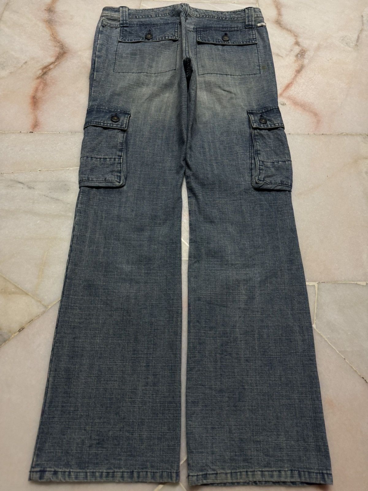 PPFM 💥FLARE💥90s JAPANESE RARE BUSHPANTS CARGO BELL BOTTOM JEANS Size US 29 - 14 Thumbnail