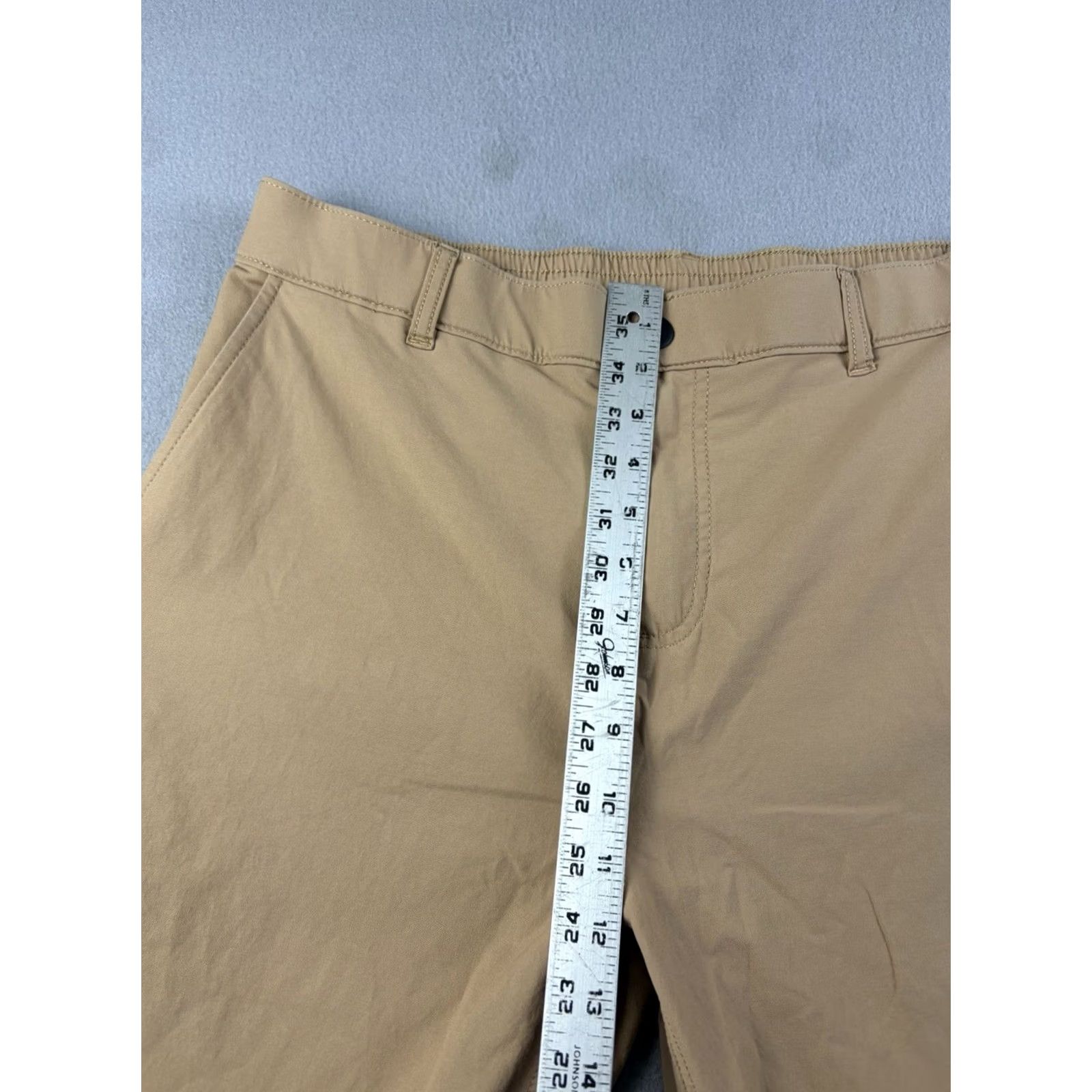 Camel Mugsy Pants Mens 36x30 Travel Chino Solid Beige Stretch Cotton Spandex Elastic Waist Straight Inseam 30 Regular Size US 36 / EU 52 - 8 Thumbnail