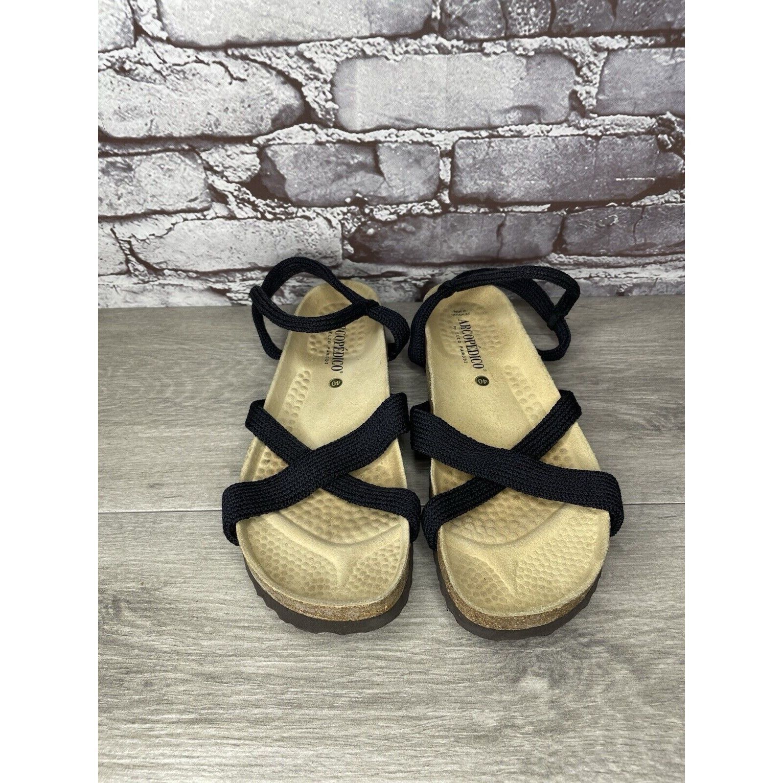 Other Arcopedico Salute Navy Blue Fabric Nylon Cross Strap Cork Sa Size US 9.5 / IT 39.5 - 4 Thumbnail