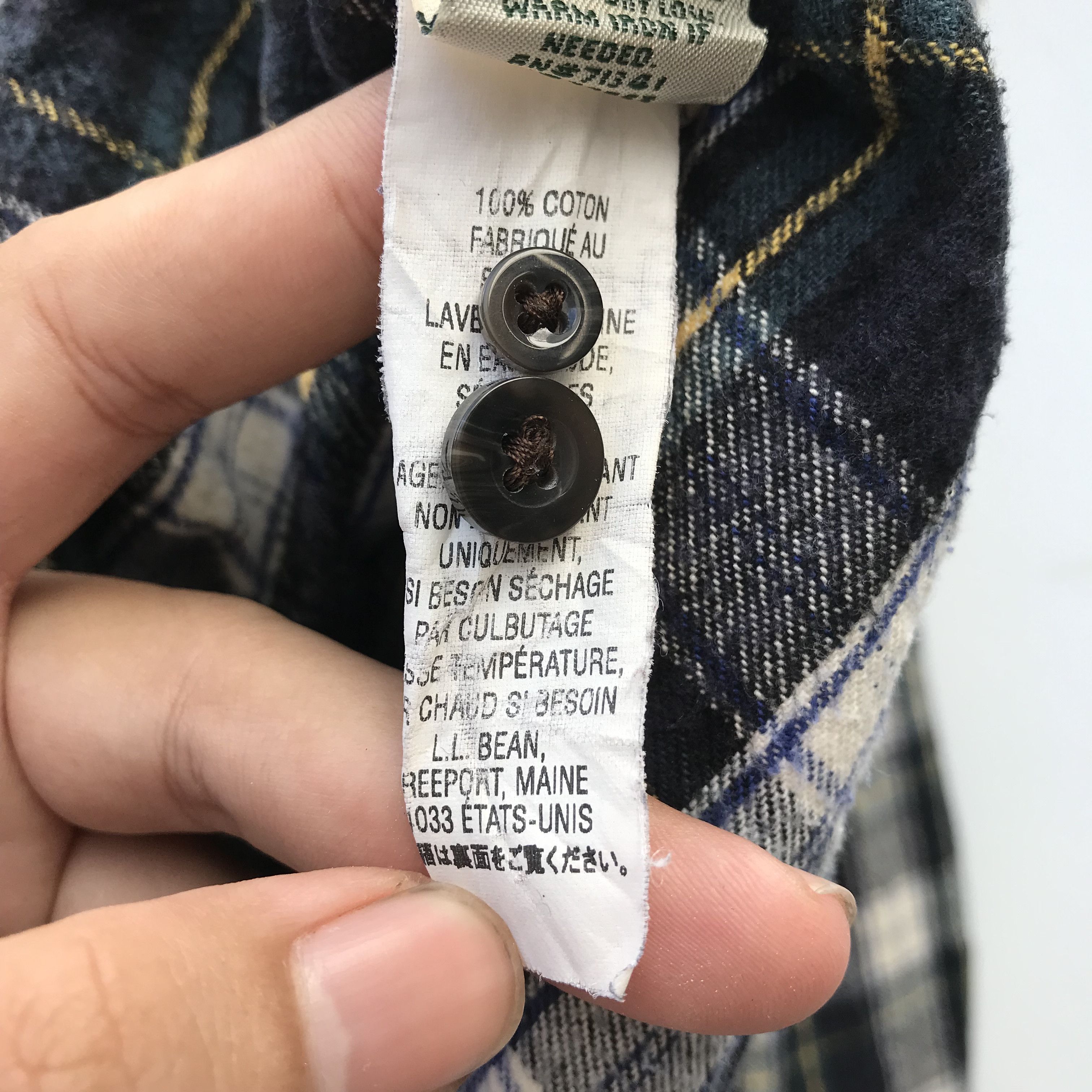 L.L. Bean Vintage LL Bean Flannel shirt plaid tartan green black Size US S / EU 44-46 / 1 - 6 Thumbnail
