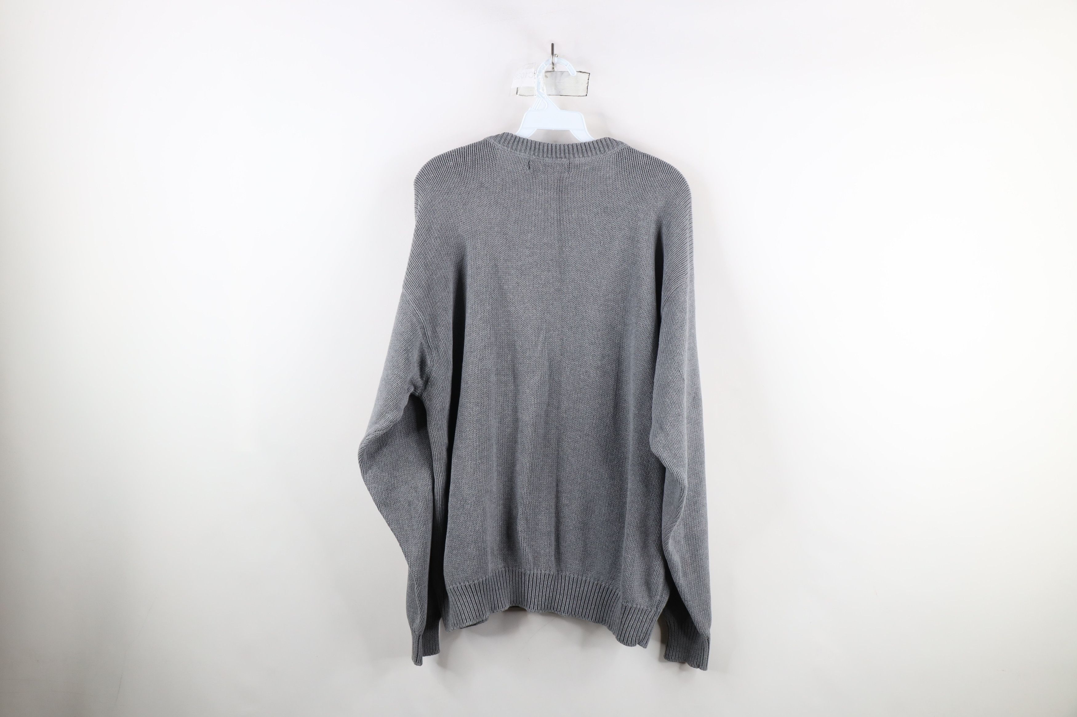 Vintage Vintage 90s Streetwear Cotton Knit Crewneck Sweater Gray Size US XL / EU 56 / 4 - 7 Thumbnail