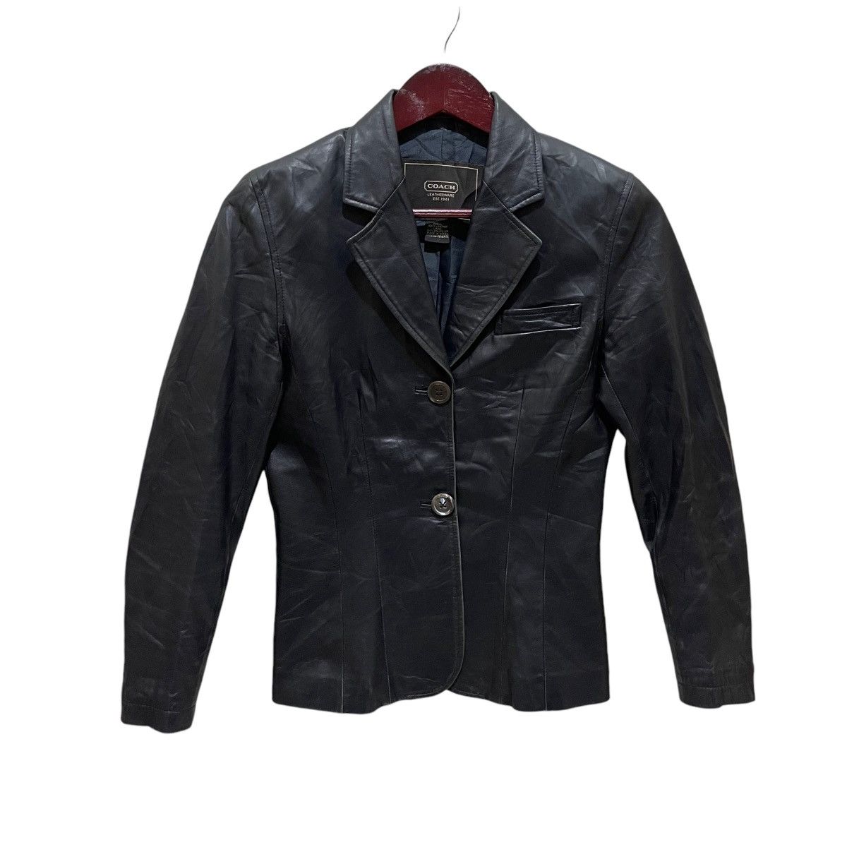 Coach COACH Leatherware Genuine Leather Button Jacket Size S / US 4 / IT 40 - 1 Thumbnail