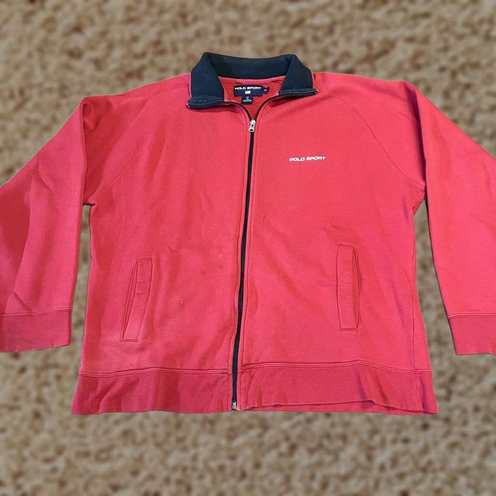 Polo Ralph Lauren VINTAGE Polo Ralph Lauren Sweater Logo Full Zip XL Mens Red Knit Embroidered 90s Preppy School Athletic Style Size US XL / EU 56 / 4 - 1 Thumbnail