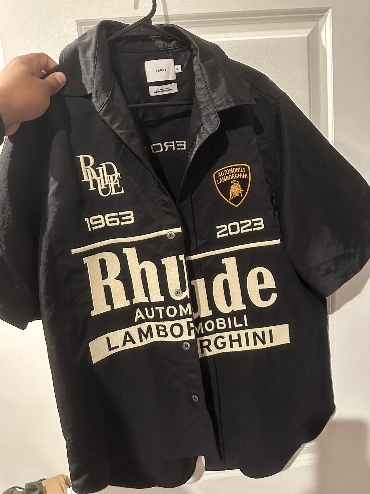 Lamborghini × Rhude Black Automobili Lamborghini Edition Shirt | Grailed