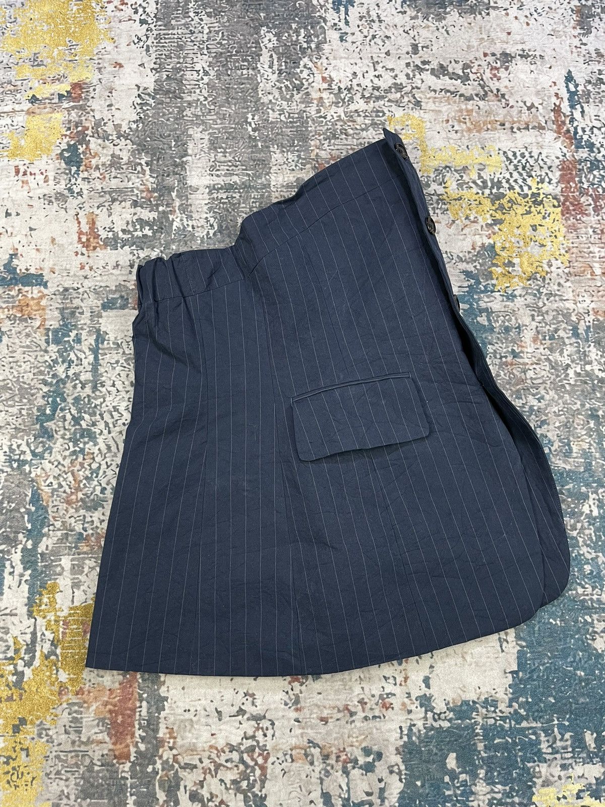 Japanese Brand Lâchement Navy Blanche Pinstriped Bustier Top Size XS / US 0-2 / IT 36-38 - 7 Thumbnail