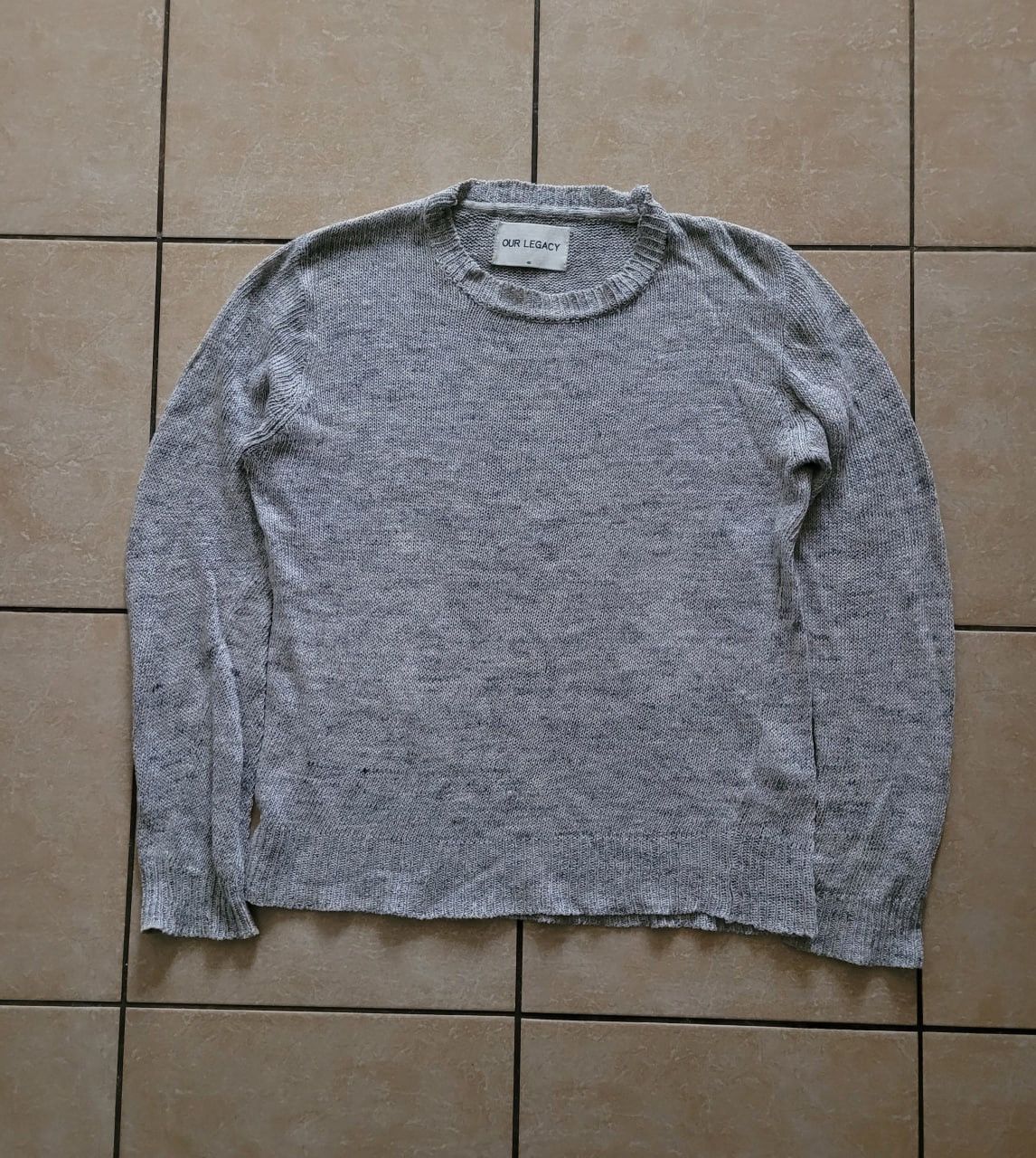 Our Legacy Grey Melange Linen Knited sweater