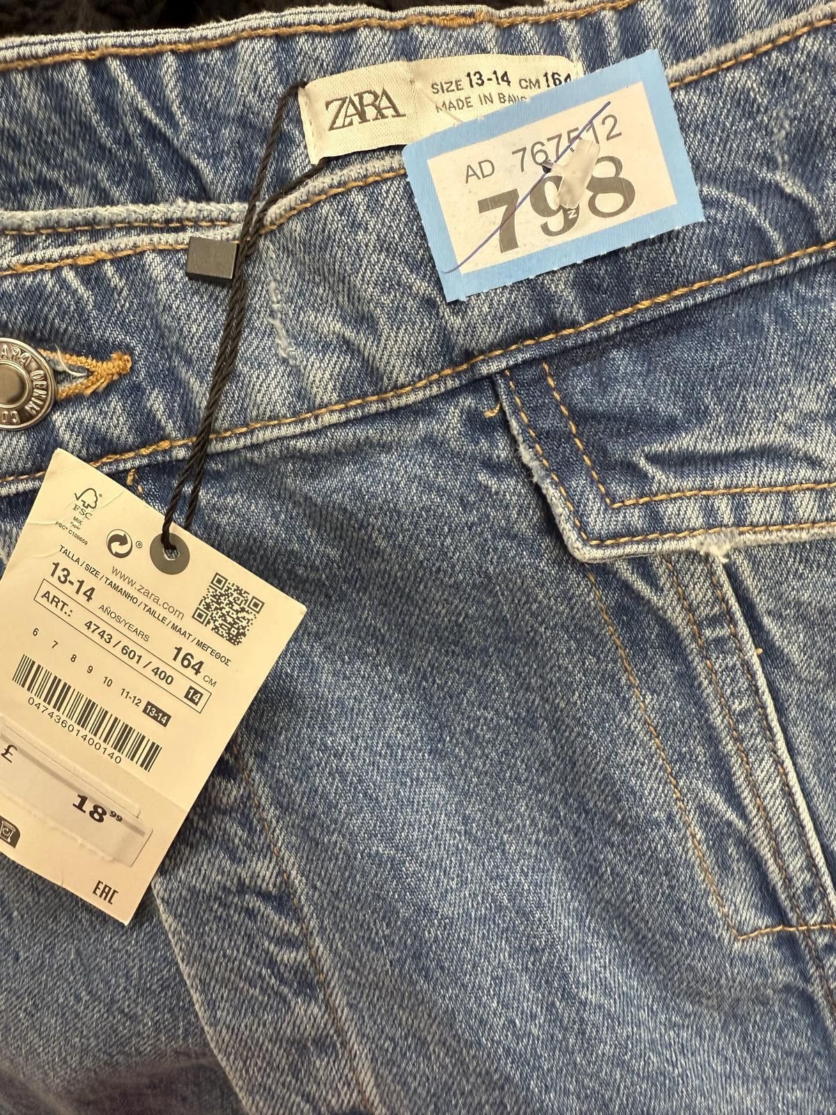 Zara Zara Denim Mini Skirt with Front Pocket Detail Size 24" / US 00 / IT 34 - 2 Thumbnail