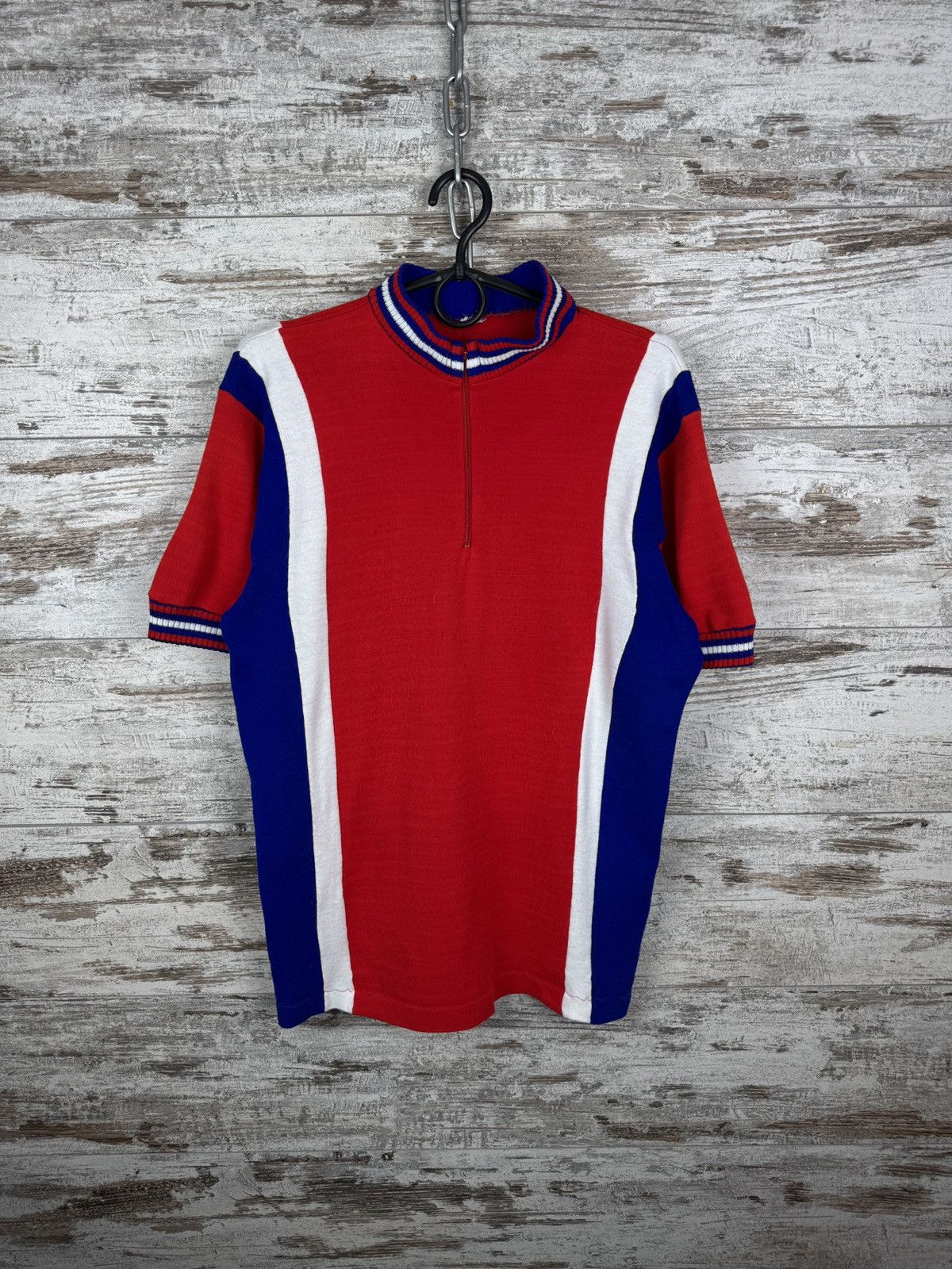 Vintage 70s Audax UK Vintage Wool Cycling Jersey T-shirt tee mens Size US L / EU 52-54 / 3 - 2 Thumbnail