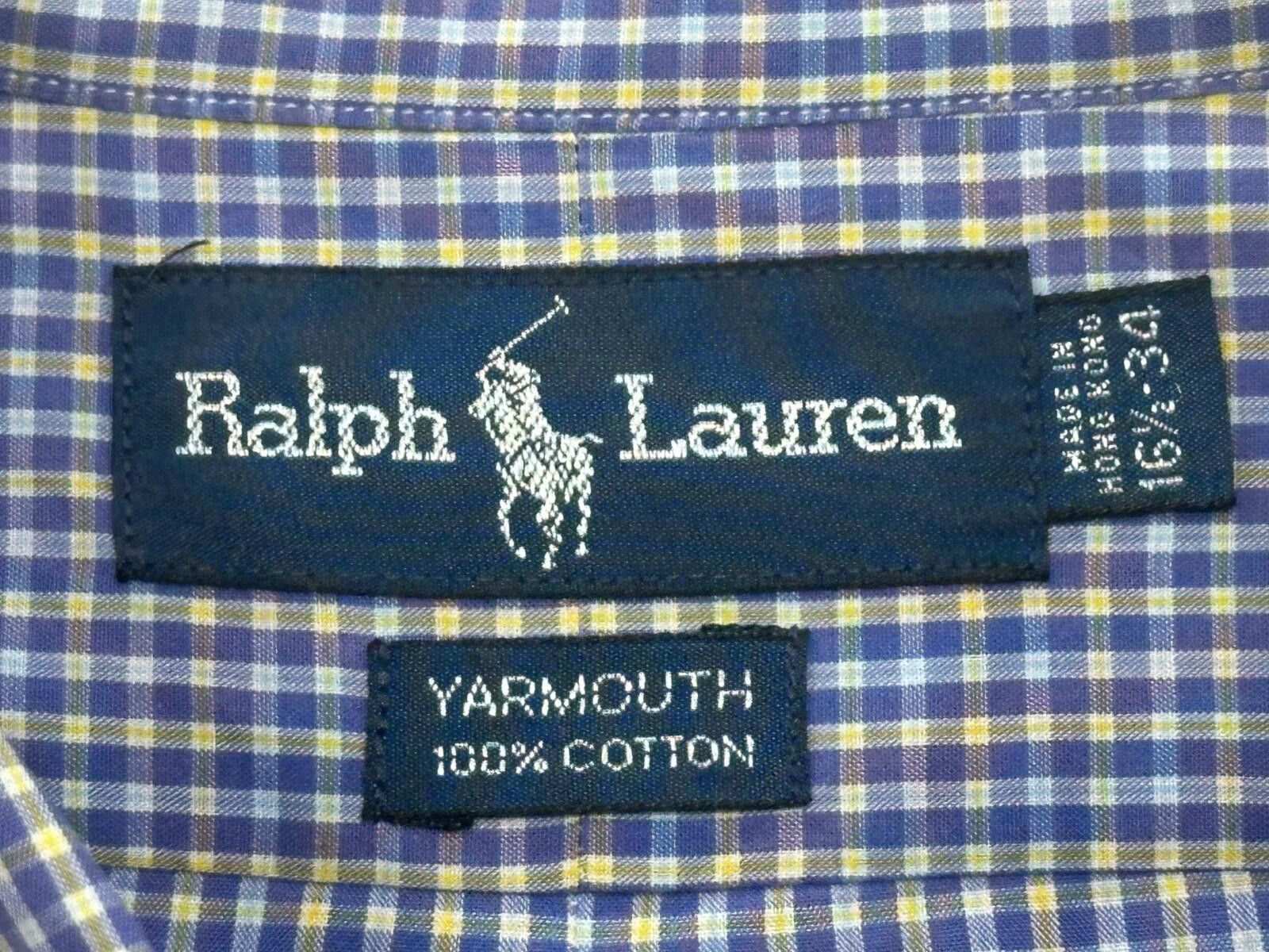 Polo Ralph Lauren Ralph Lauren Check Yarmouth 100% Cotton Button Up Blue Men L Size US L / EU 52-54 / 3 - 6 Thumbnail