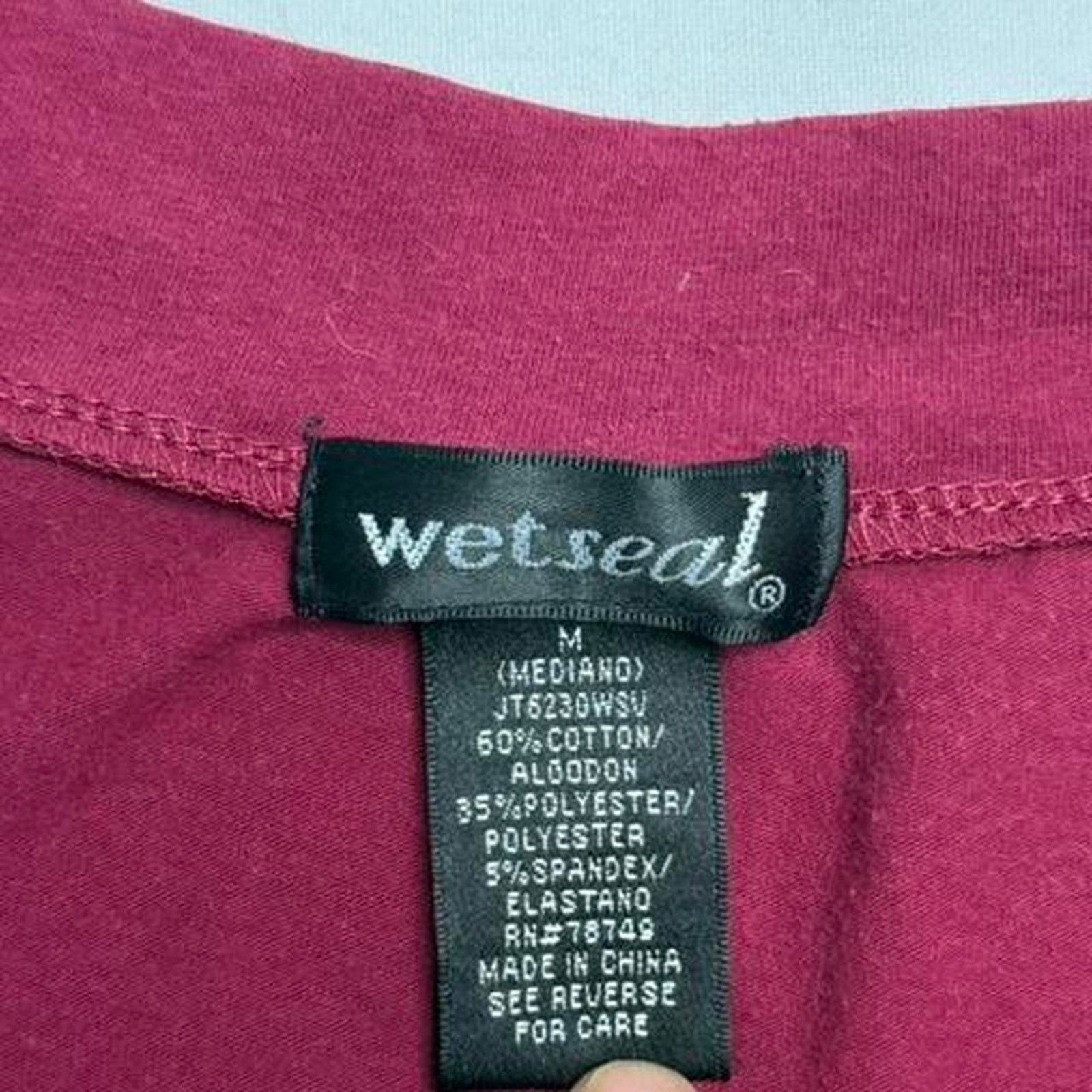 Other Wet Seal burgundy long sleeve v neck top Size M Size M / US 6-8 / IT 42-44 - 3 Thumbnail