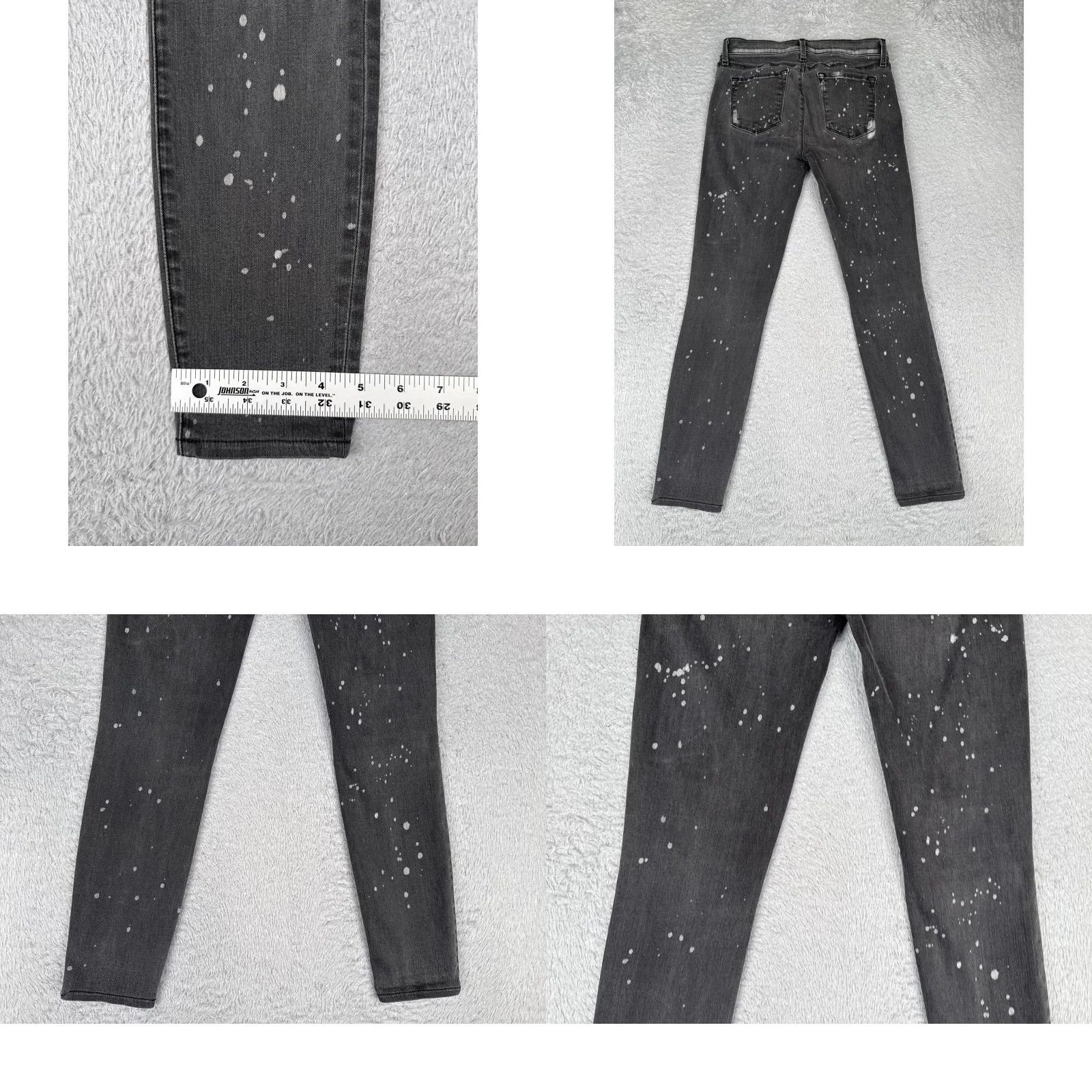 J Brand J Brand Jeans Womens Slim Skinny Crop Outsider Wash Charcoal Gray Denim Distressed 25in Zip 5-Pocket Cotton Blend Spandex Size 42" / US 20 - 10 Thumbnail