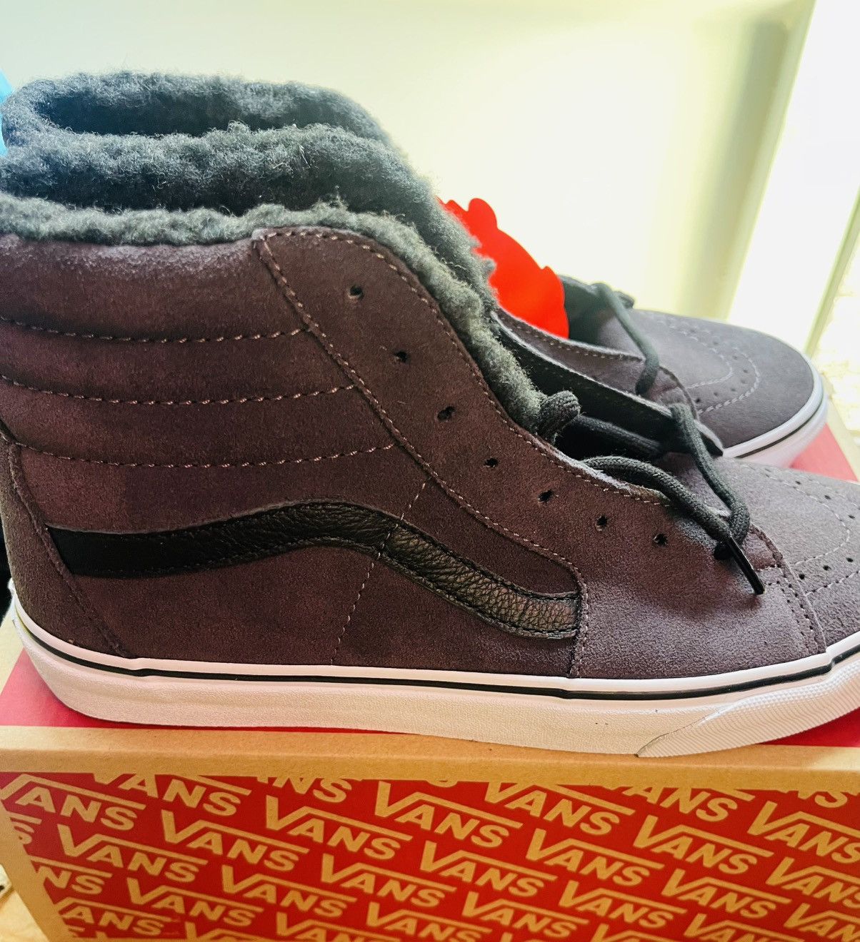 Vans VANS Mens Shoes Suede Sherpa Sk8-Hi, grey black, UK10 Size US 11 / EU 44 - 8 Thumbnail