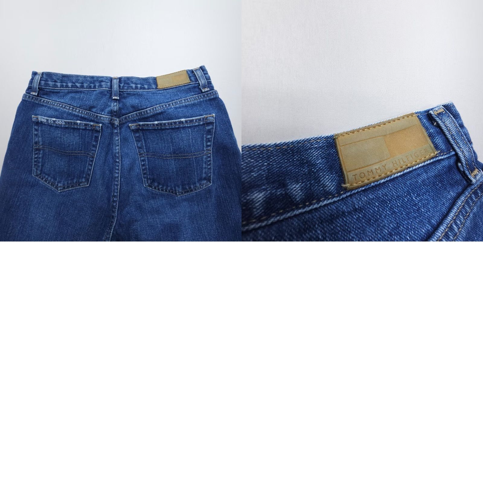 Tommy Hilfiger VINTAGE Tommy Hilfiger Boyfriend Jeans Womens 6 Mid Rise Dark Wash 2000's Y2K 90s Size 28" / US 6 / IT 42 - 9 Thumbnail