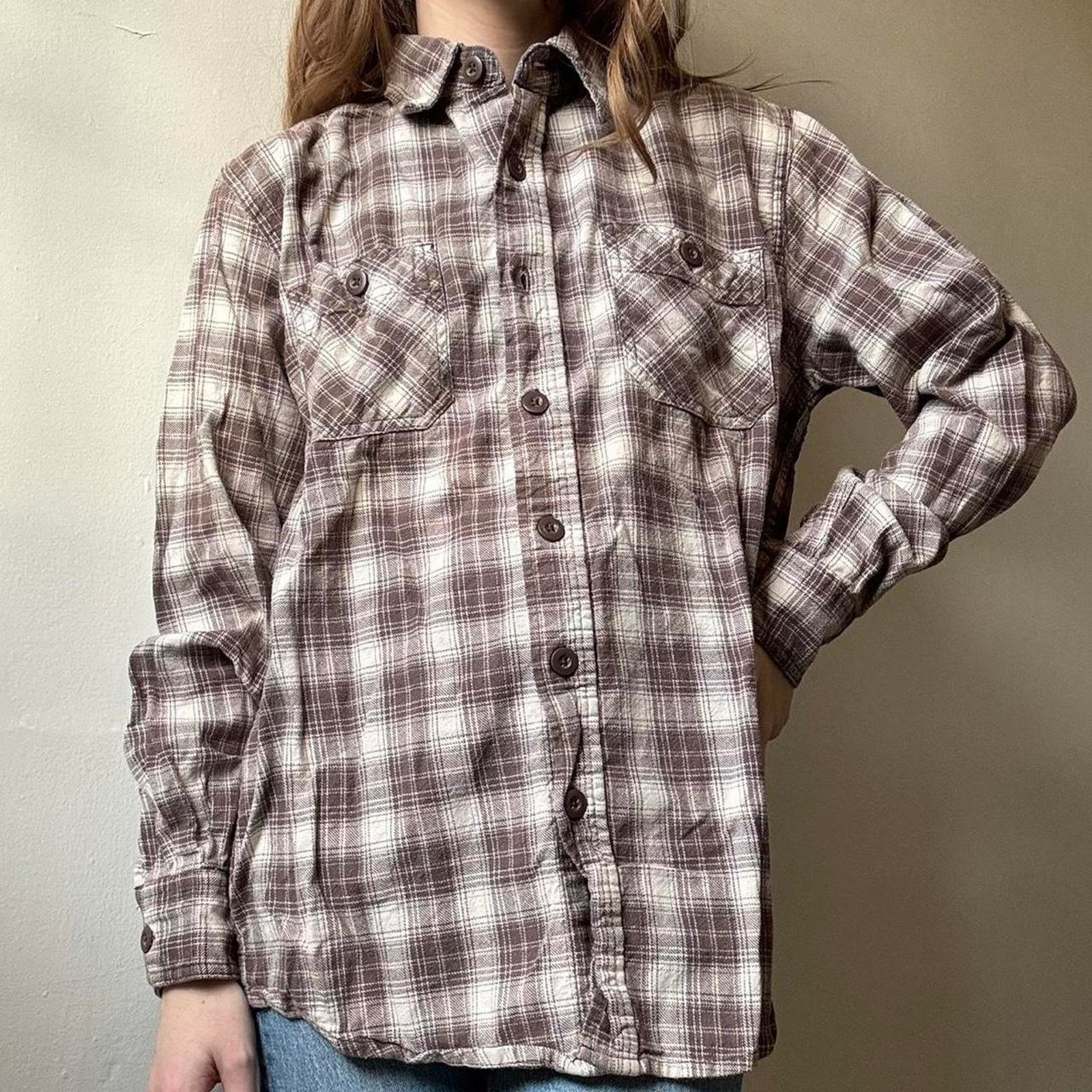 Wrangler Wrangler Cotton Brown Plaid Button Down Shirt Small Western Size S / US 4 / IT 40 - 3 Thumbnail