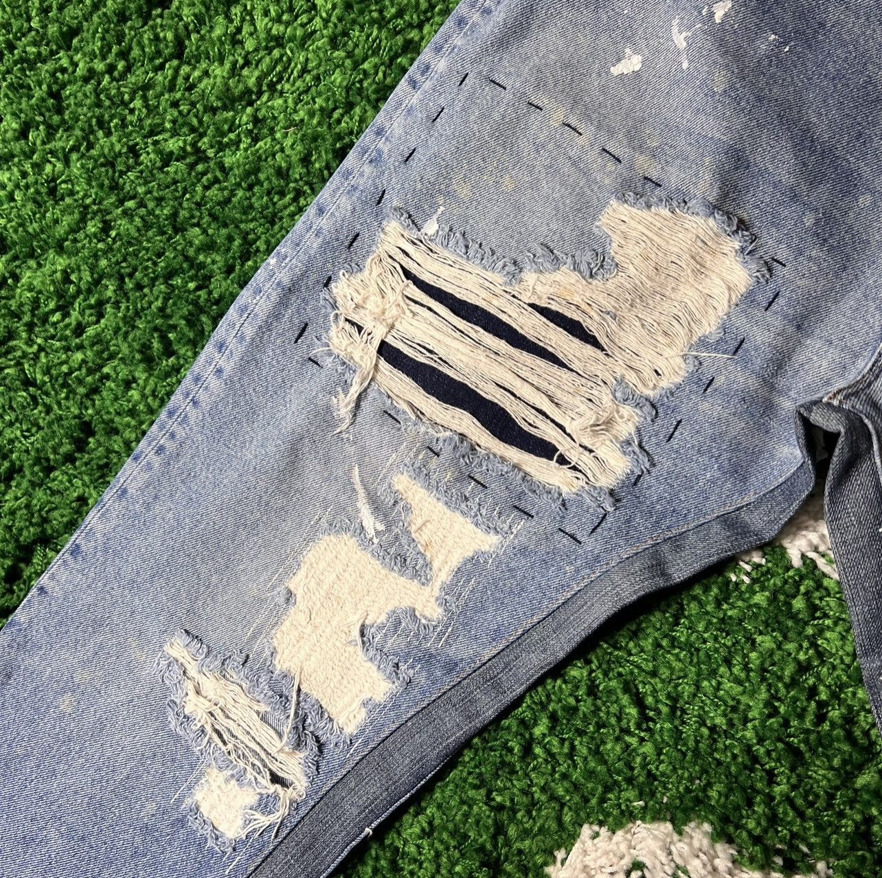 Gallery Dept. GALLERY DEPT. Indiana Flare Slim-Fit Distressed Jeans ...