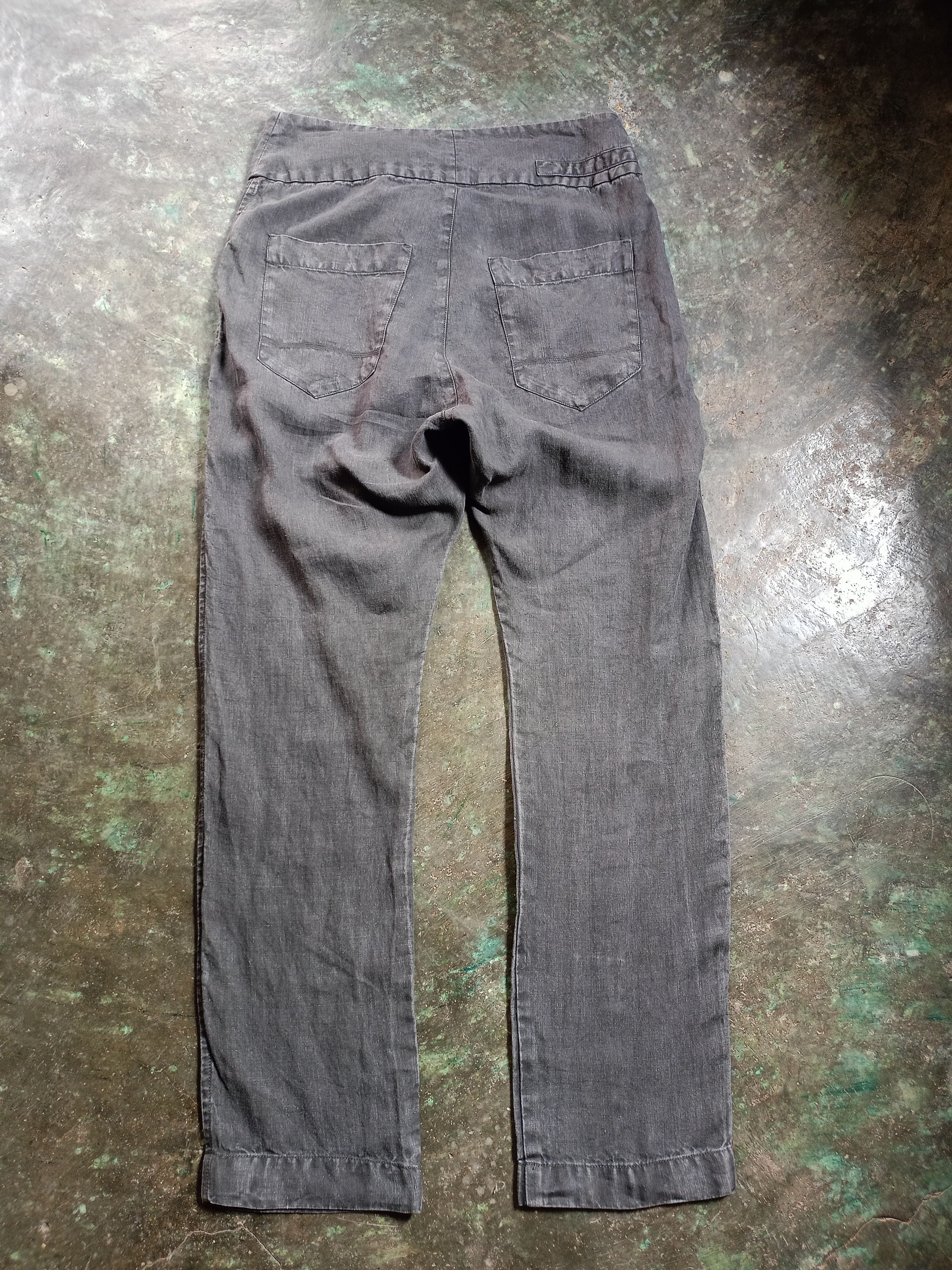 Pas de Calais Pas de Calais Gray Linen Pants Size US 31 - 2 Thumbnail