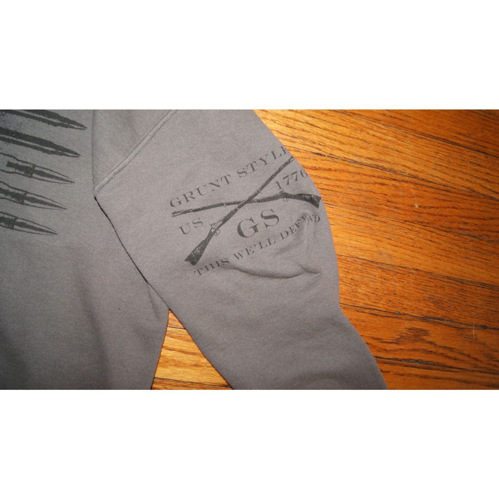 Grunt Style Grunt Style Hoodie Sweatshirt Mens M Gray Graphic Flag USA Size US M / EU 48-50 / 2 - 5 Thumbnail