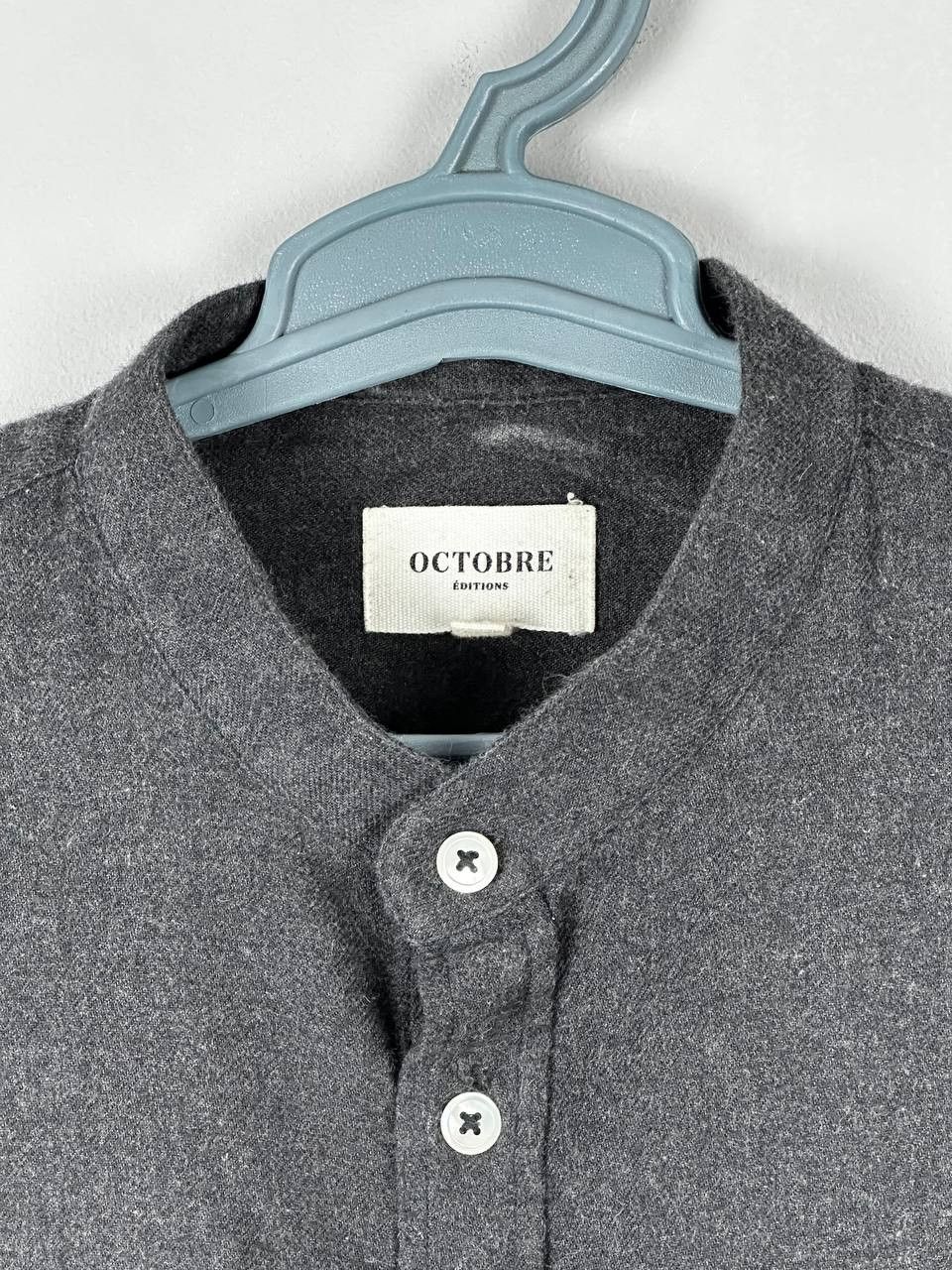 Other Octobre Editions Casual Grey Cotton Shirt Size US L / EU 52-54 / 3 - 4 Thumbnail
