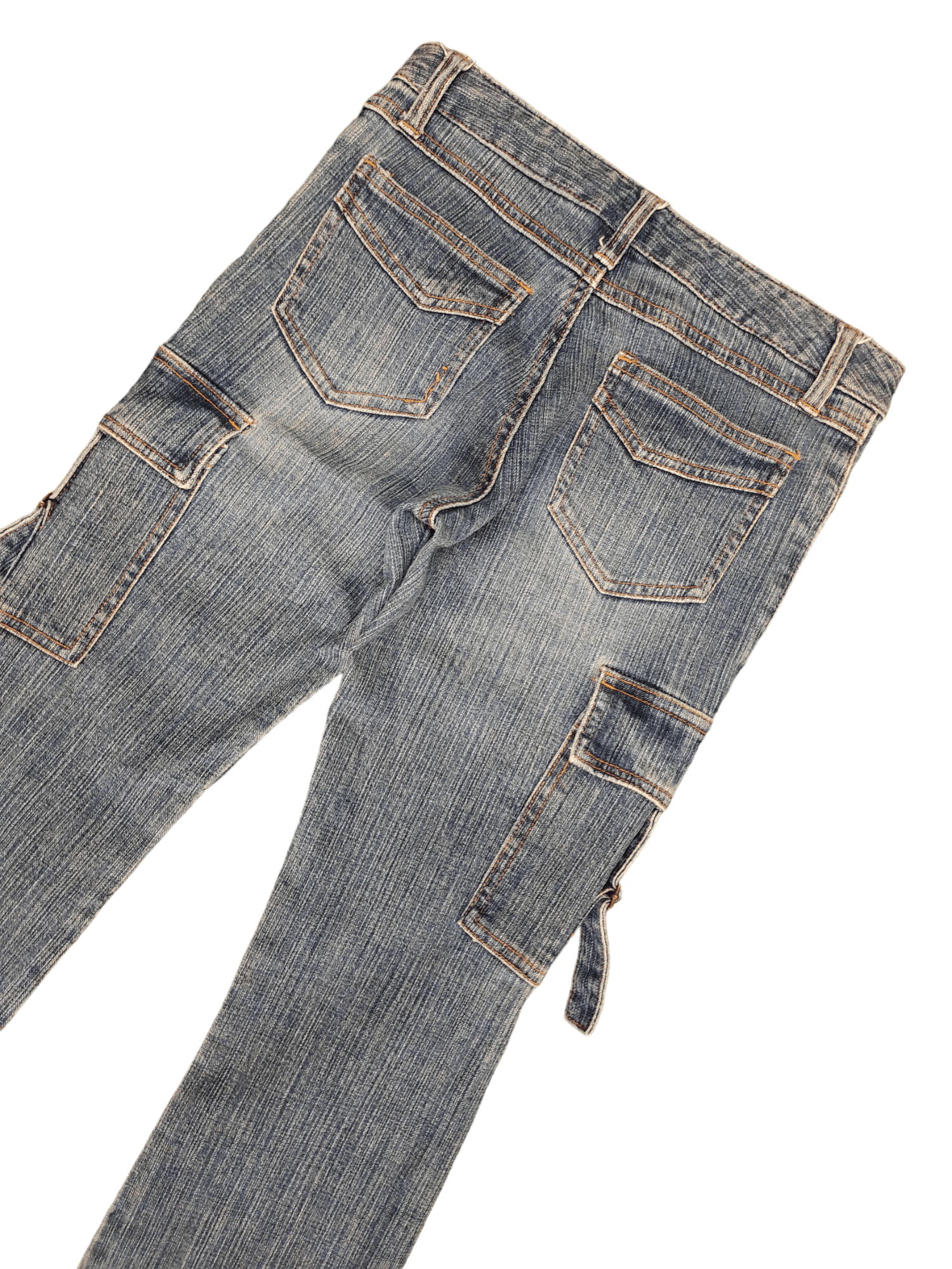 GOSTAR DE FUGA Flare Jeans Japan Cargo Faded Low Rise Boot Cut Y2k Goa Size US 27 - 14 Thumbnail