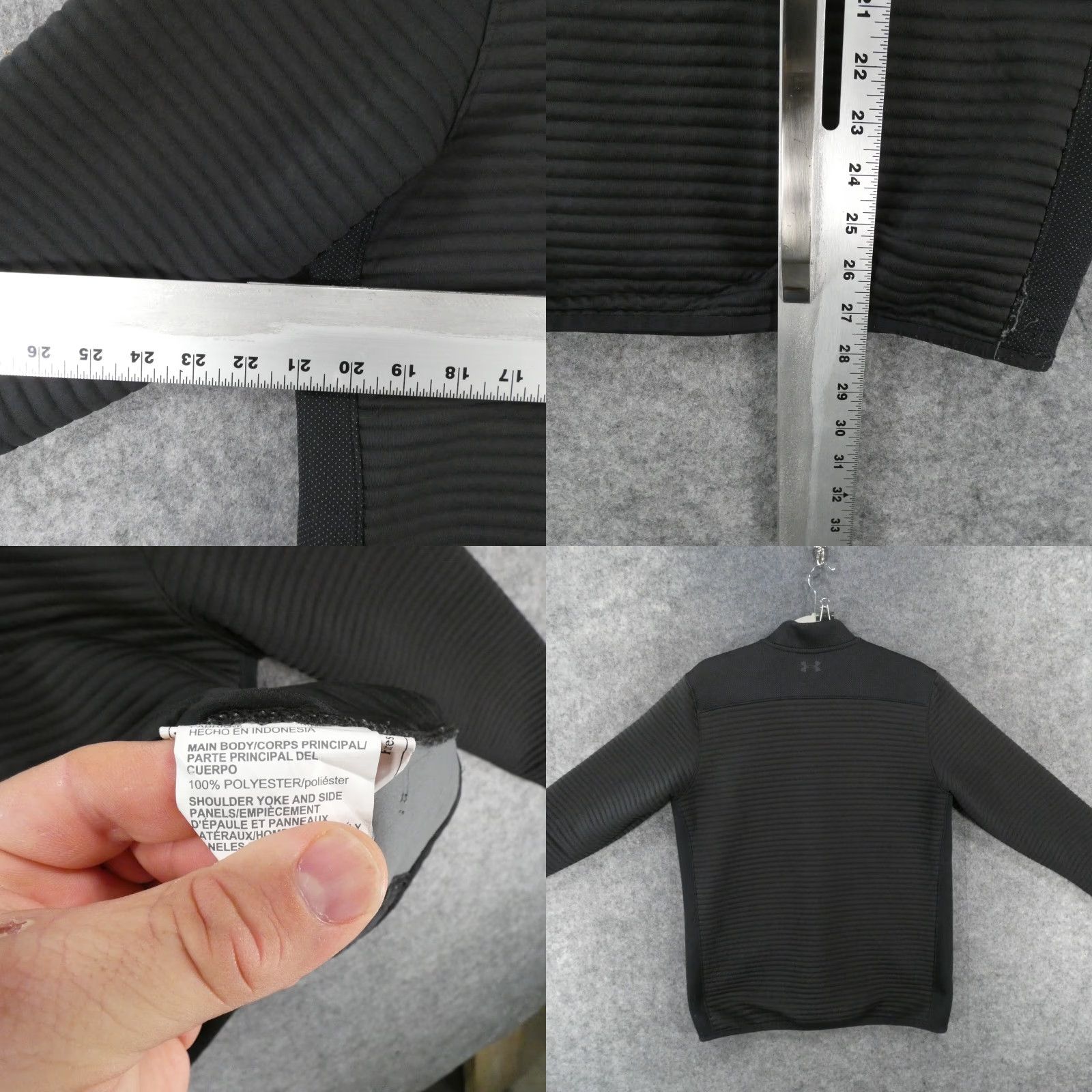 Under Armour Under Armour Golf Sweatshirt Mens Medium Black Mock Neck 1/4 Zip Fleece ColdGear Pullover Size US M / EU 48-50 / 2 - 9 Thumbnail