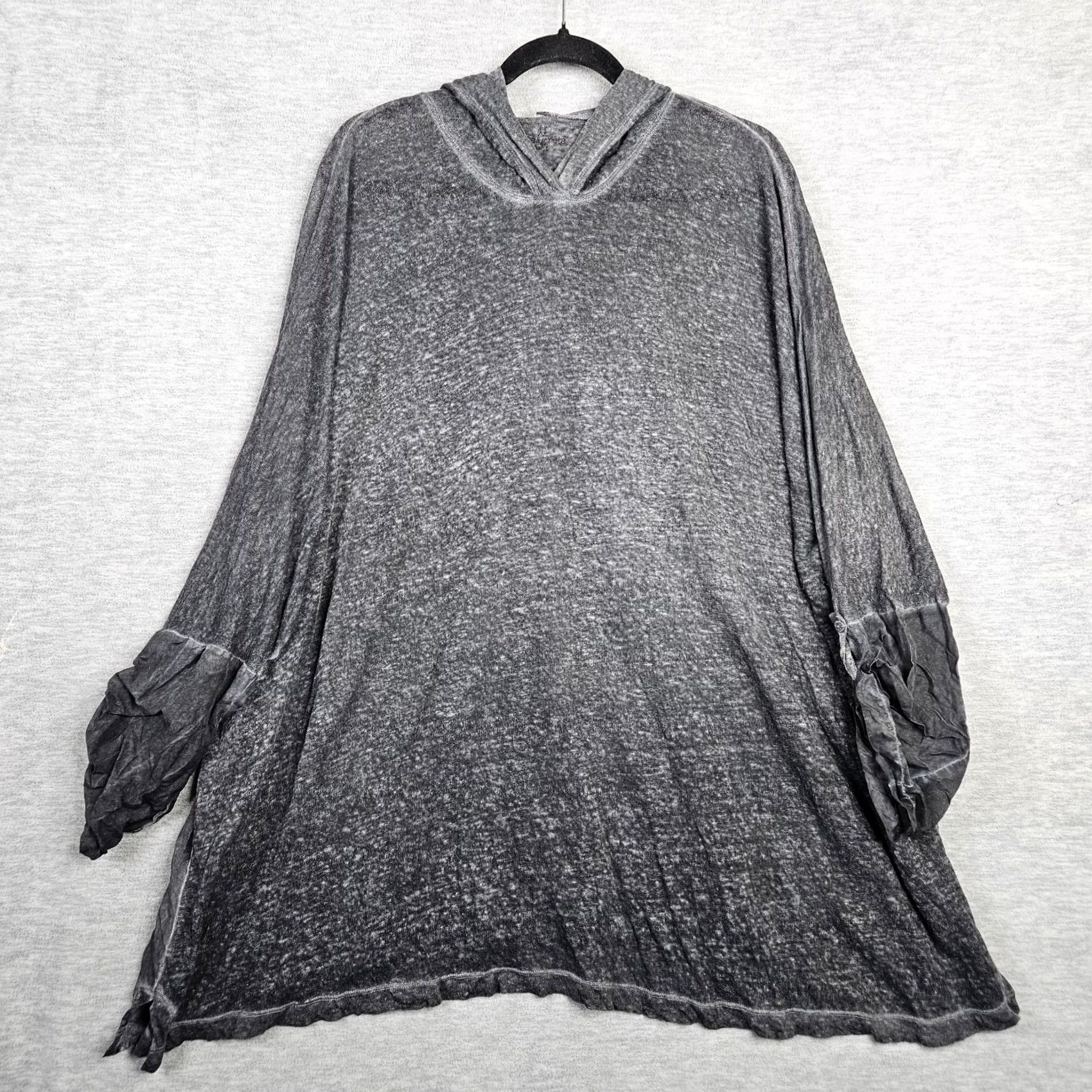 Johnny Was VINTAGE Pete and Greta JOHNNY WAS Women's Black Linen Light-weight Tunic Hoodie XS Size XS / US 0-2 / IT 36-38 - 2 Thumbnail