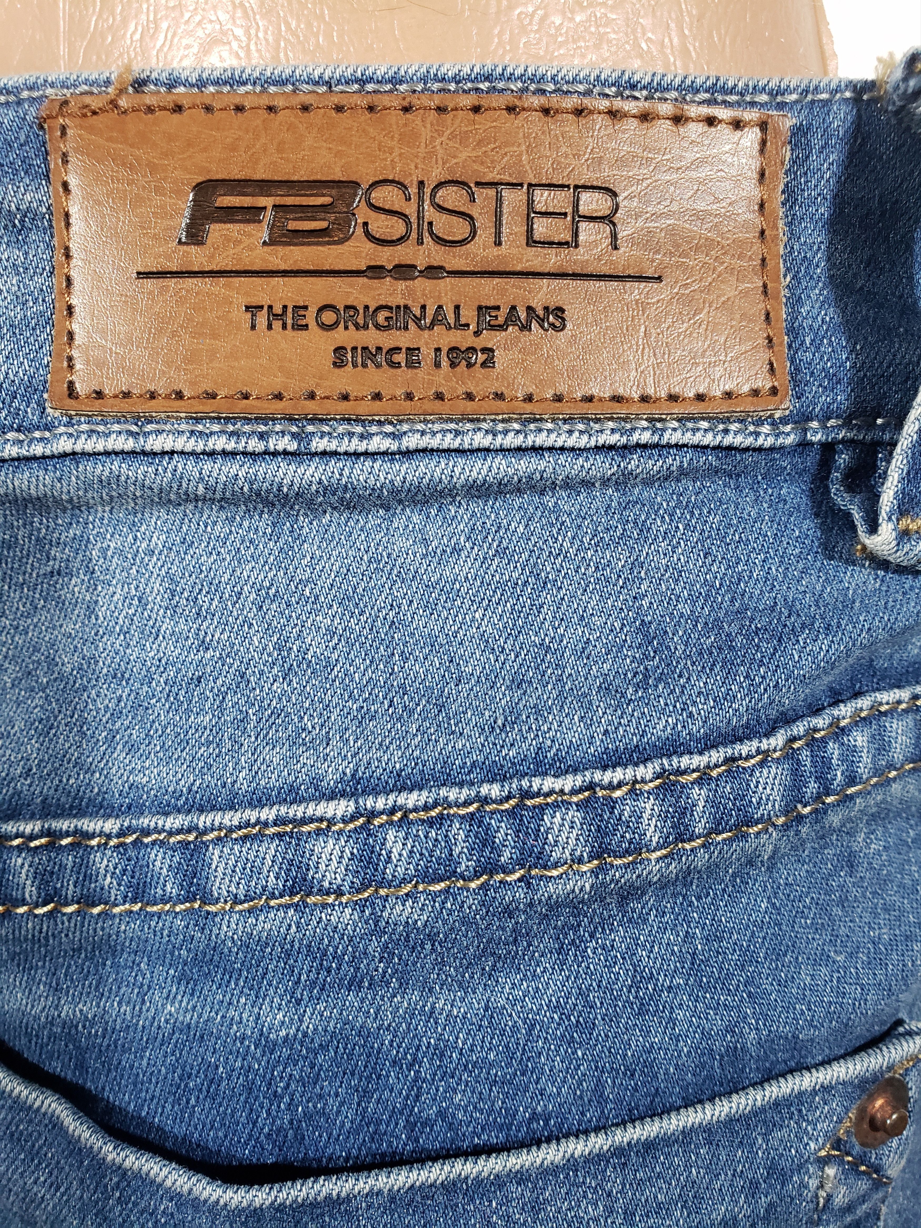 Jean Blue women's stretch jeans with many stripes. Size 30" / US 8 / IT 44 - 10 Thumbnail