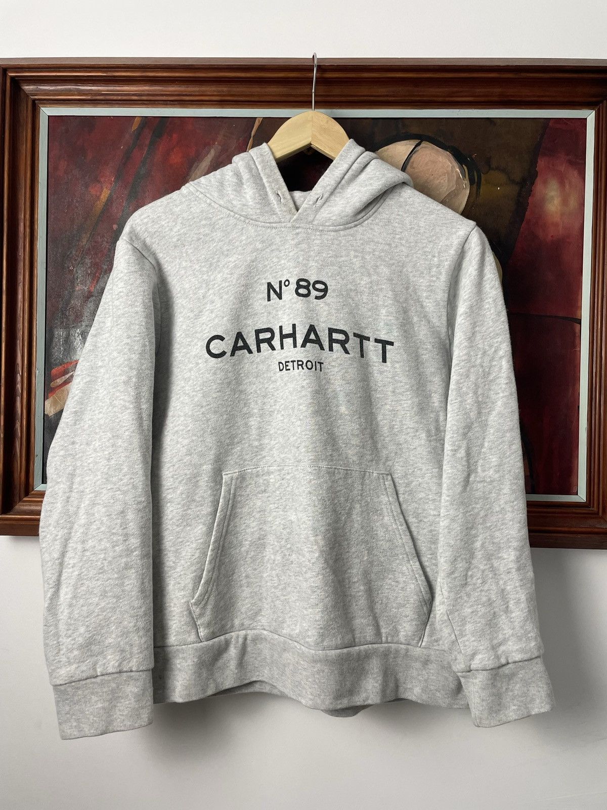 Carhartt Detroit Vintage Workwear Grey Hoodie Streetwear Y2k